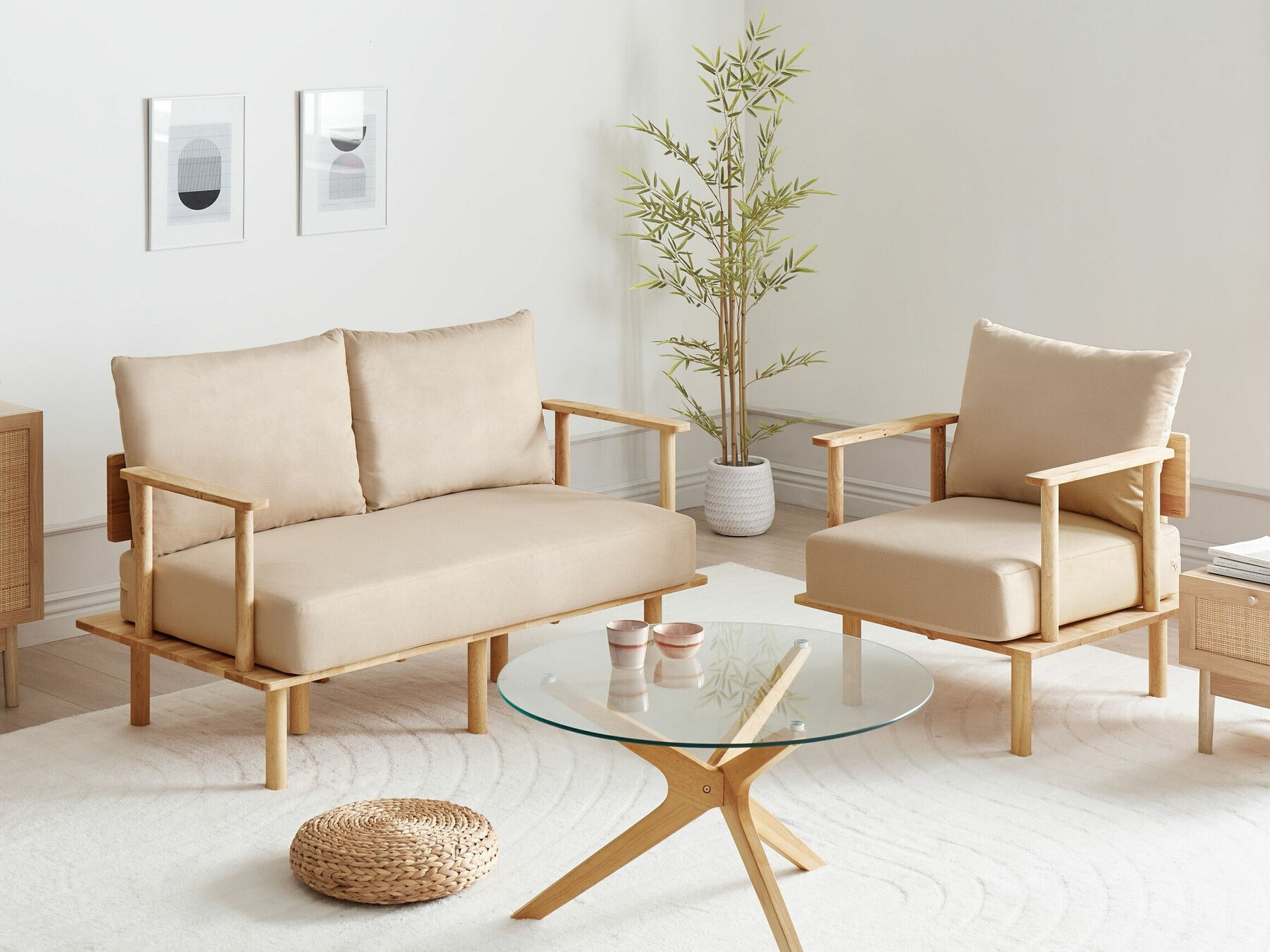 Mīksto mēbeļu komplekts Berwyn 2418 (Bēšs)