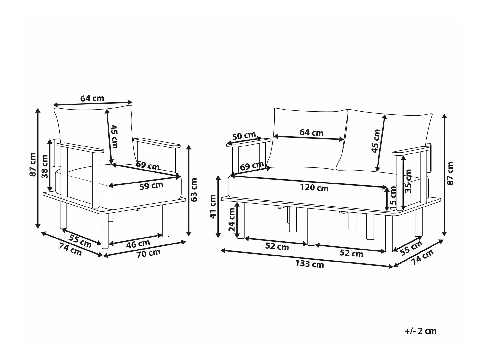 Mīksto mēbeļu komplekts Berwyn 2418 (Bēšs)
