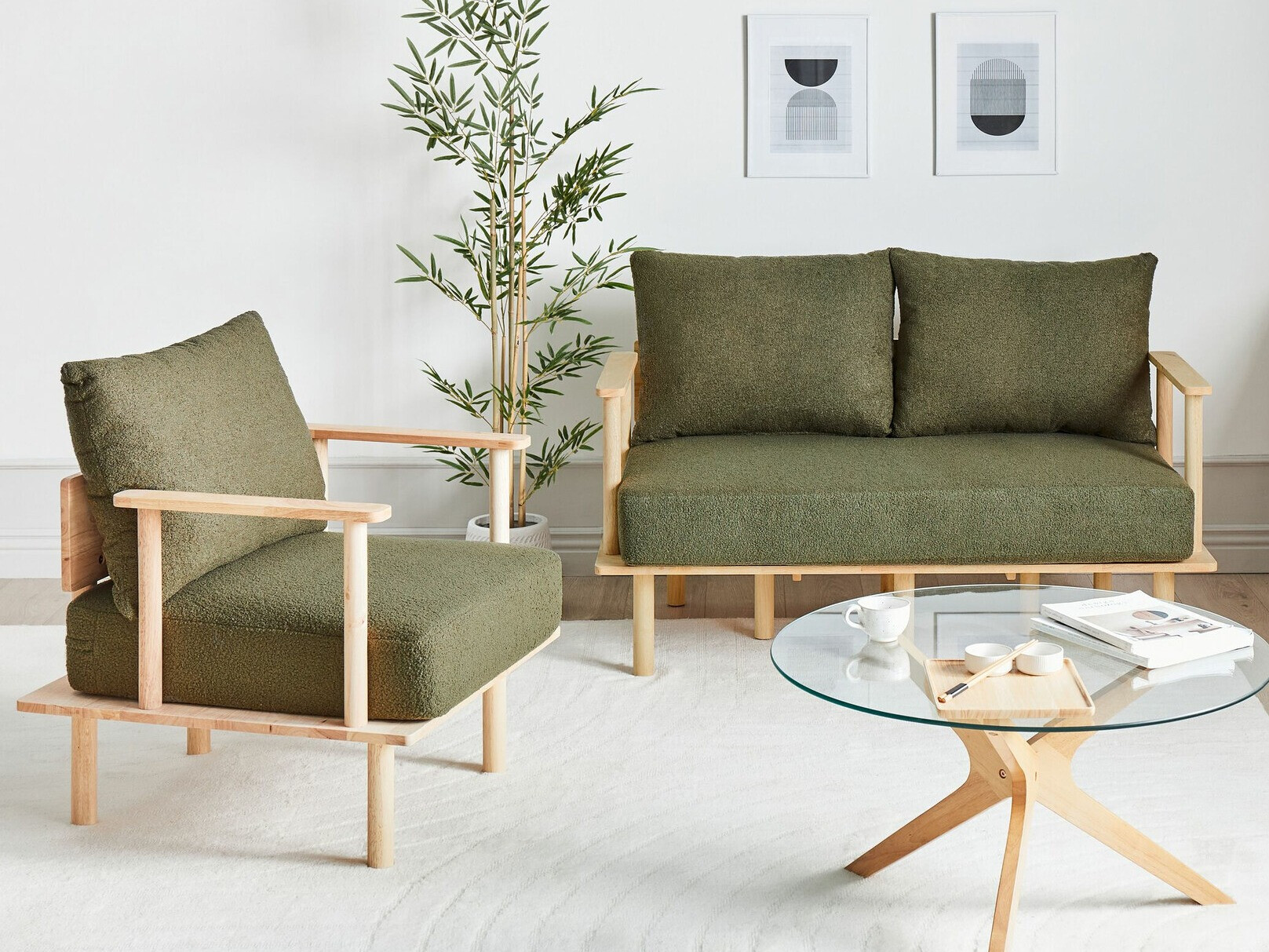 Mīksto mēbeļu komplekts Berwyn 2418 (Zaļš)