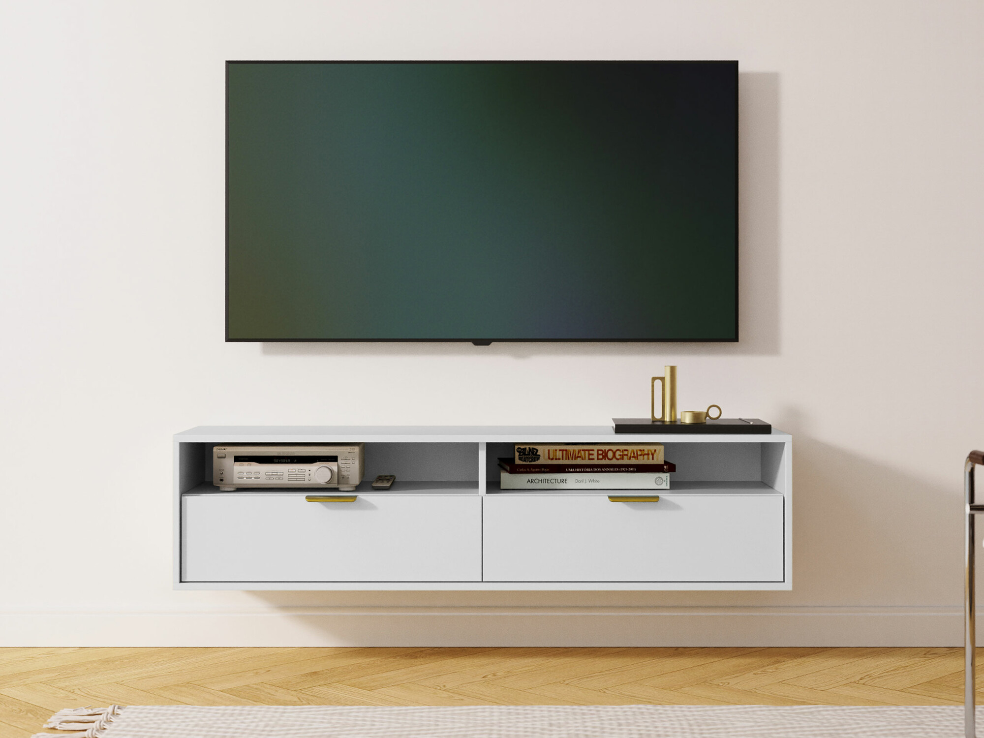 TV galds Hamilton 102 (Balts)