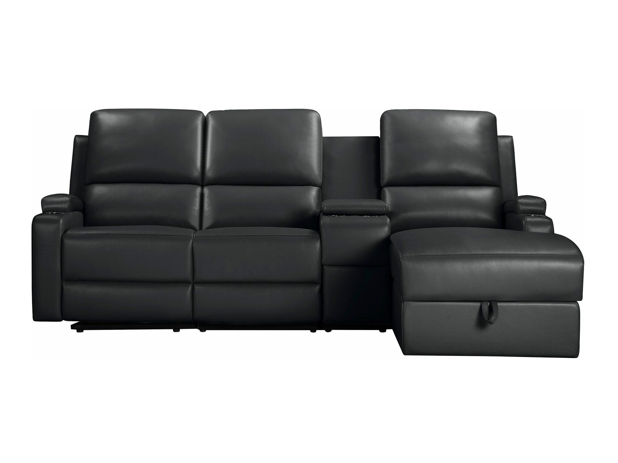 Угловой диван реклайнер Denton 1368 (Чёрный)