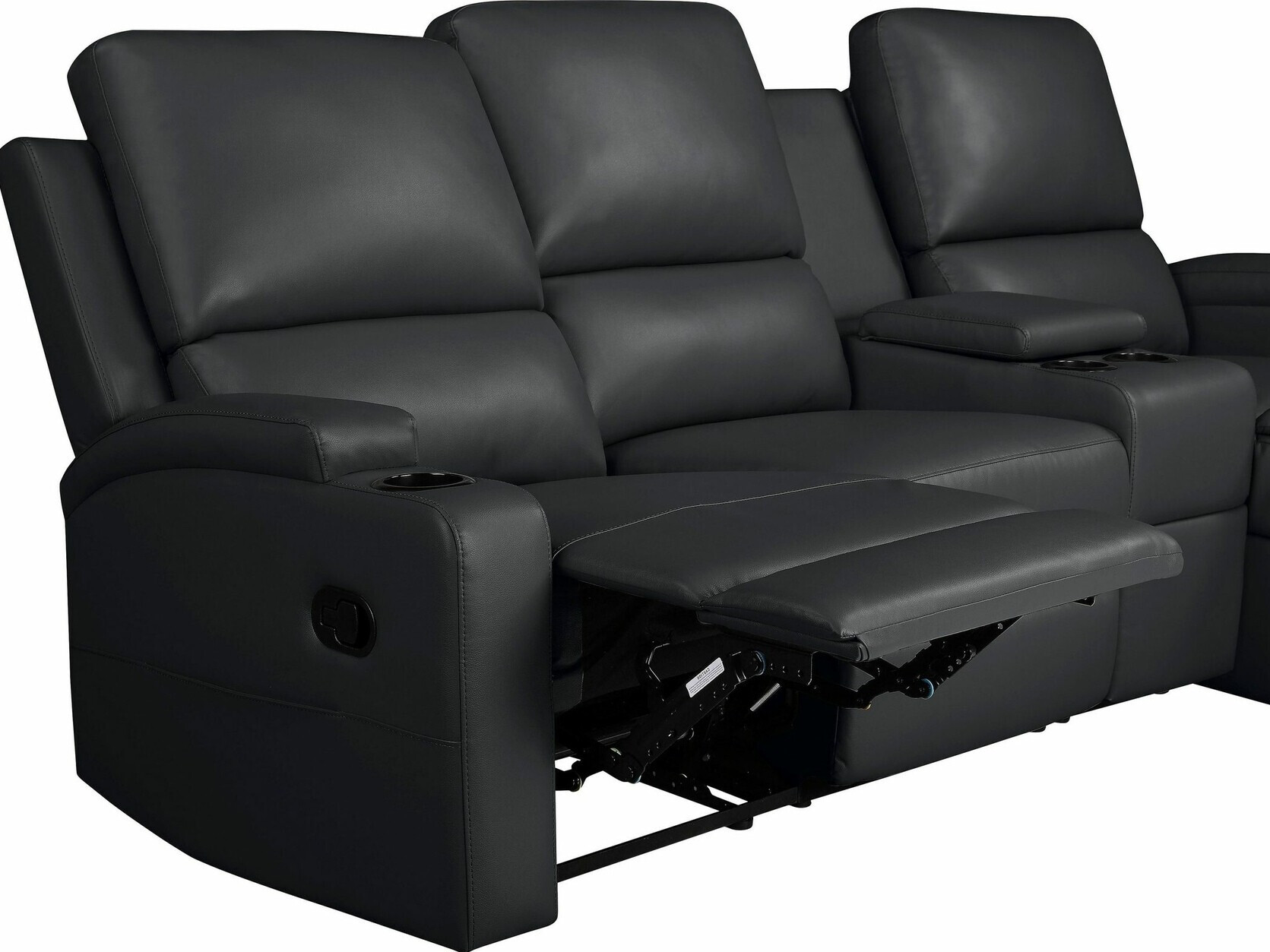 Угловой диван реклайнер Denton 1368 (Чёрный)