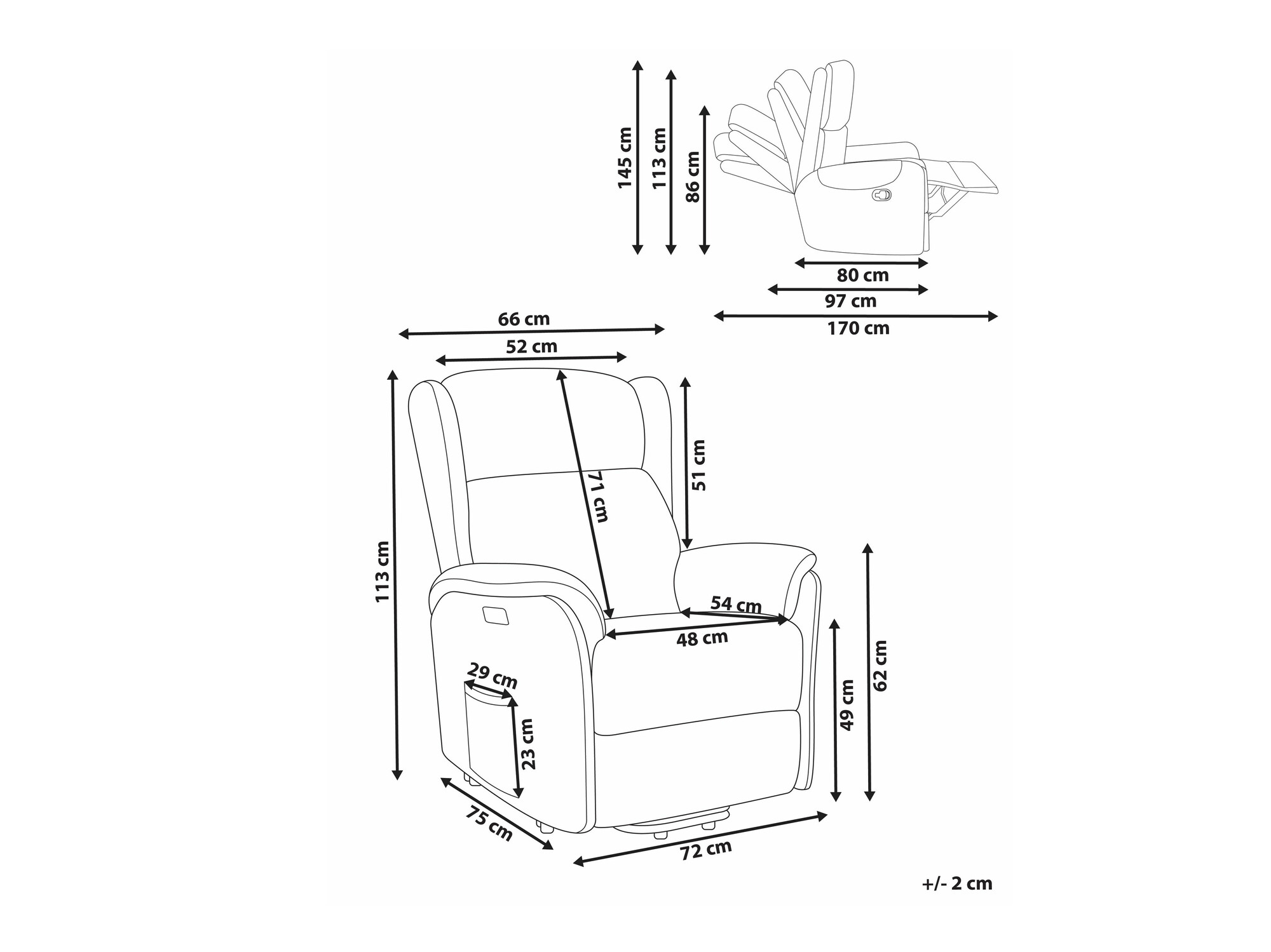 Krēsls reglainer Berwyn 2420 (Pelēks)