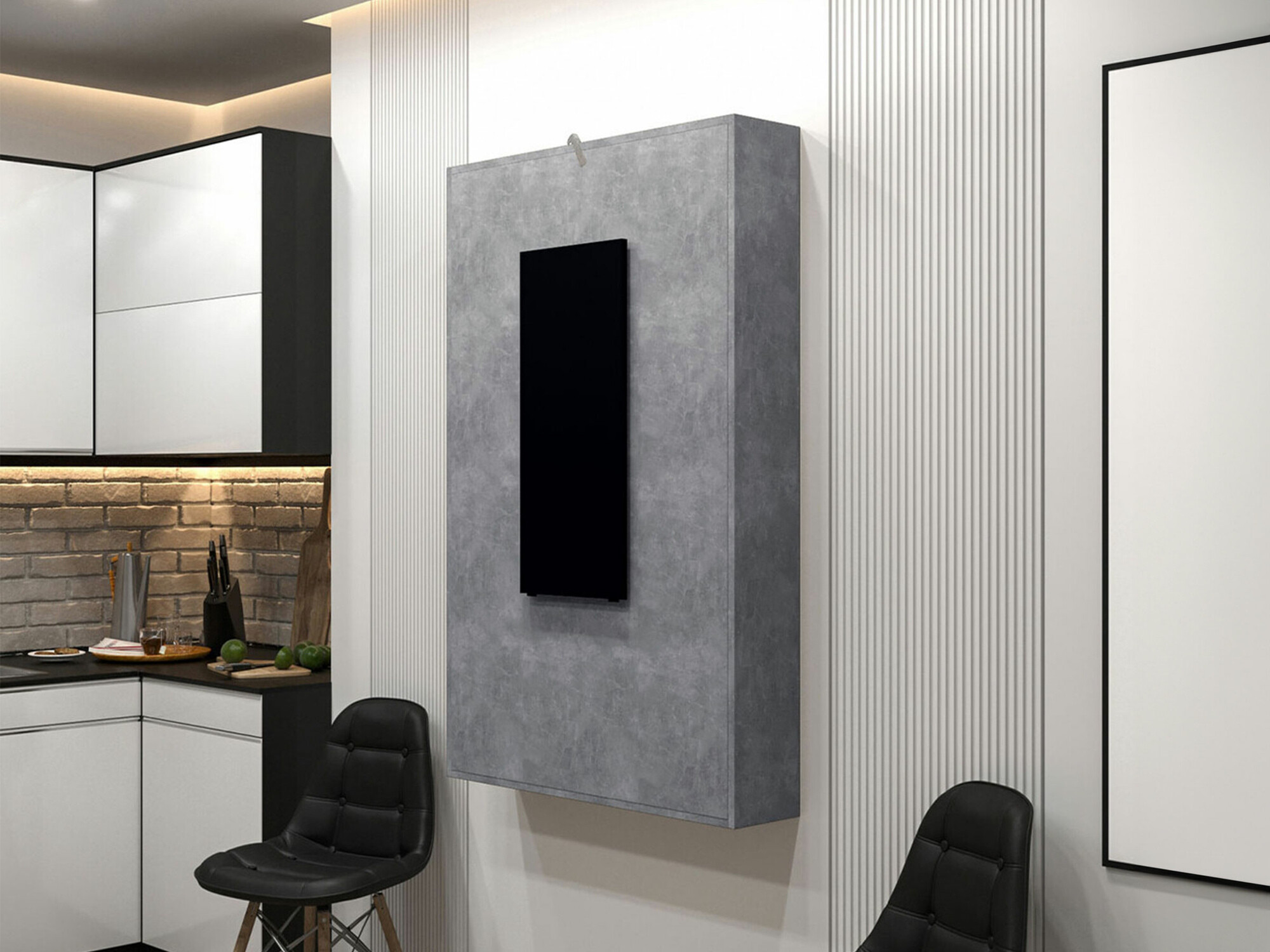 Salokāms galds Hartford 428 (Melns + Betons)