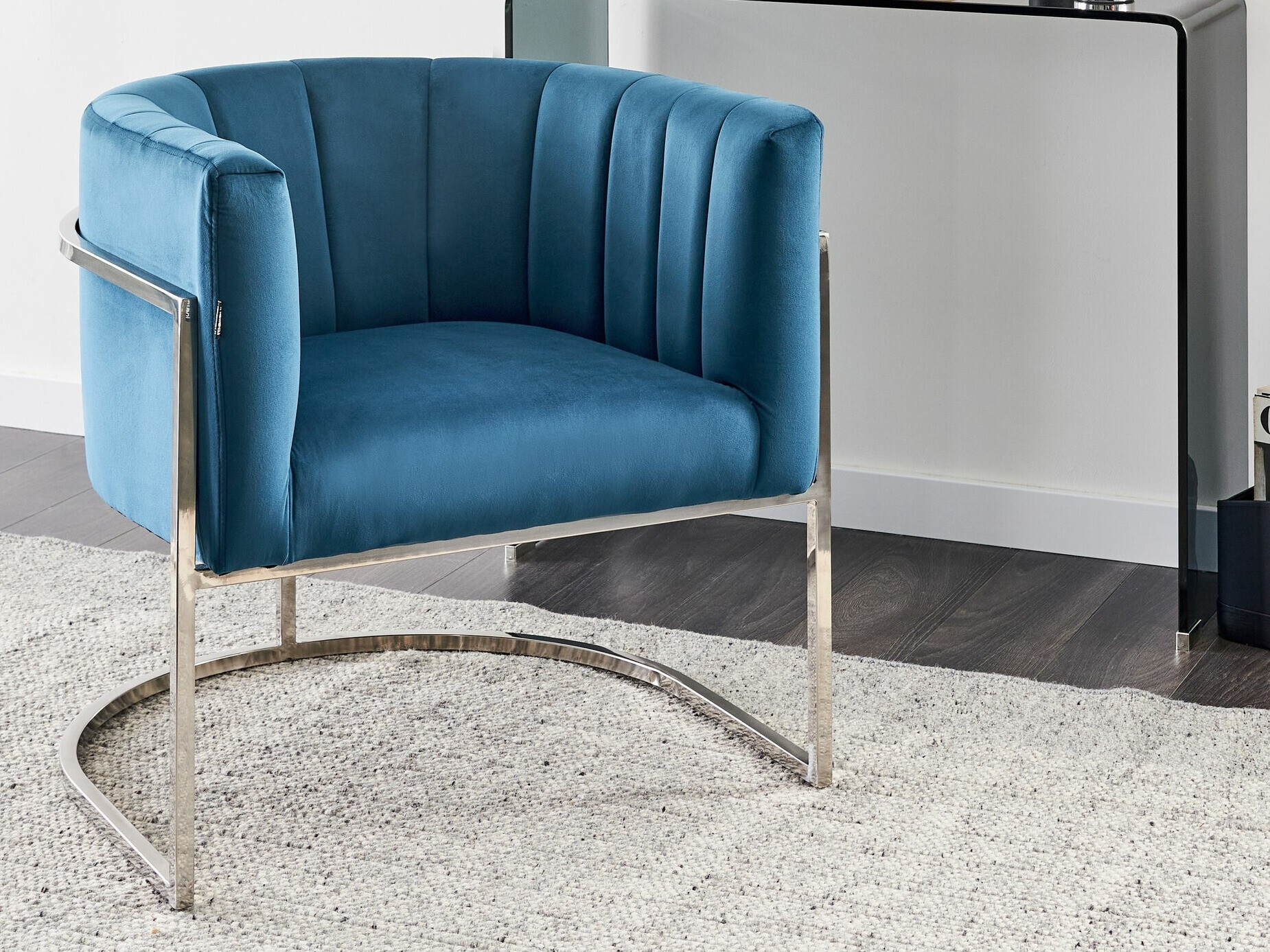 Кресло Berwyn 1141 (Синий + Серебряный)