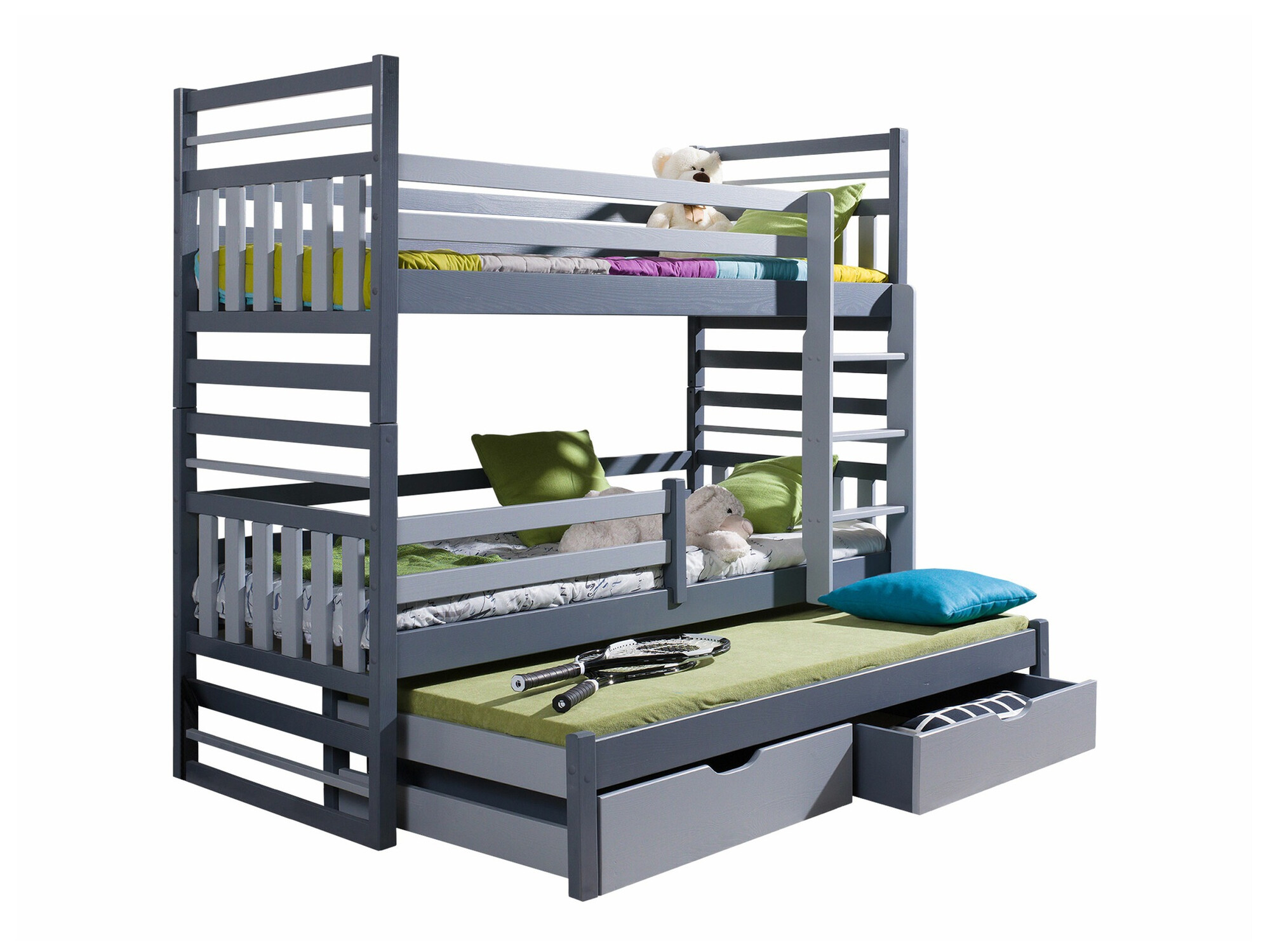 Divstāvu gulta Henderson 123 (Grafīts + Pelēks)