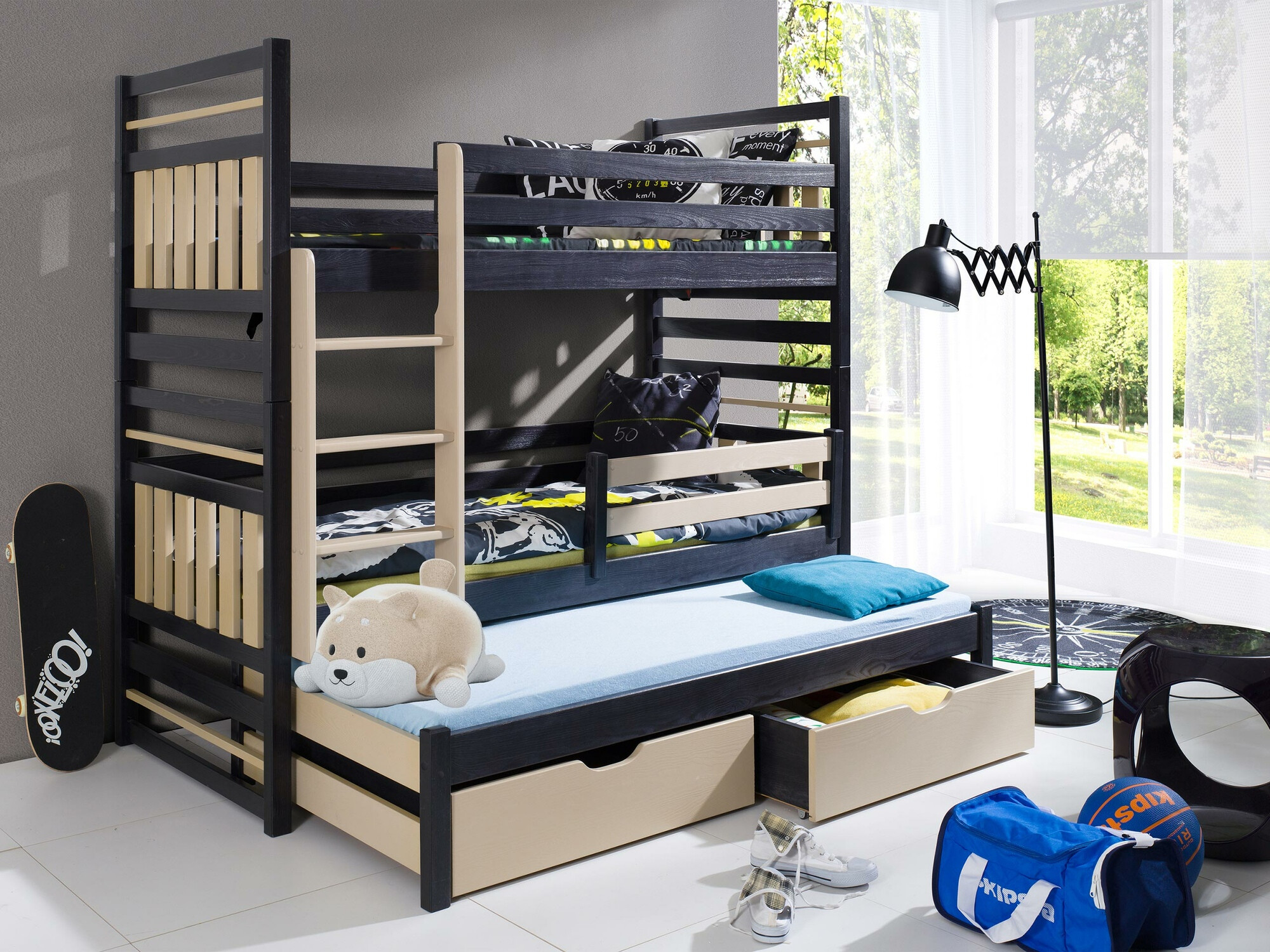 Двухъярусная кровать Henderson 123 (Венге + Светло-коричневый)