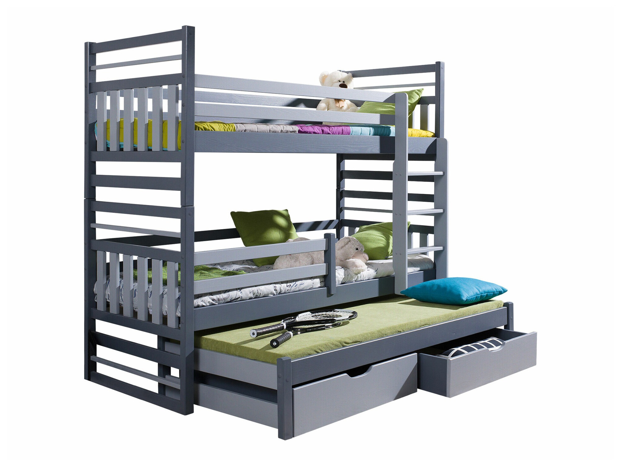 Двухъярусная кровать Henderson 124 (Графит + Серый)