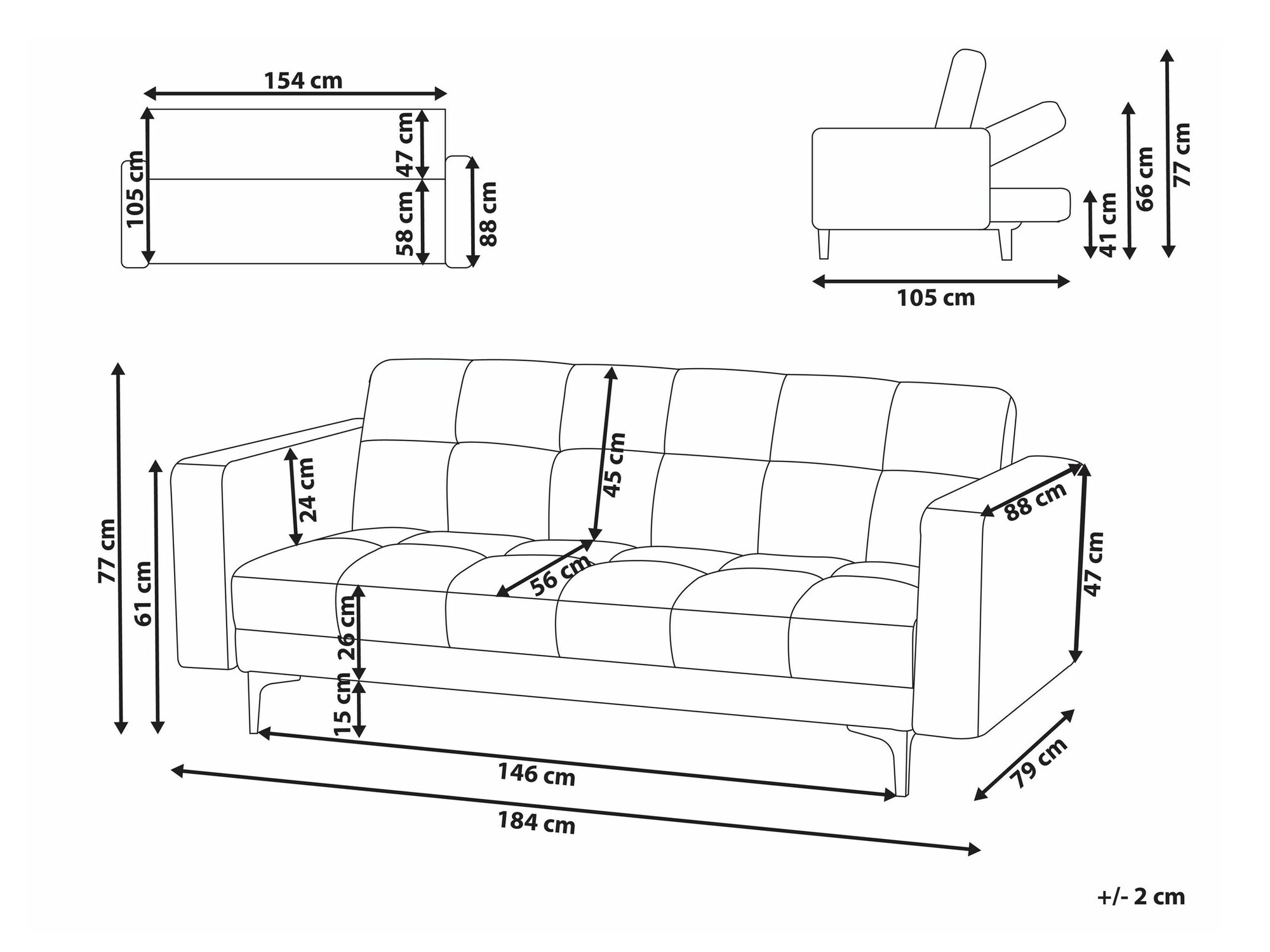 Dīvāns gulta Mormiru 103 (Krēms)
