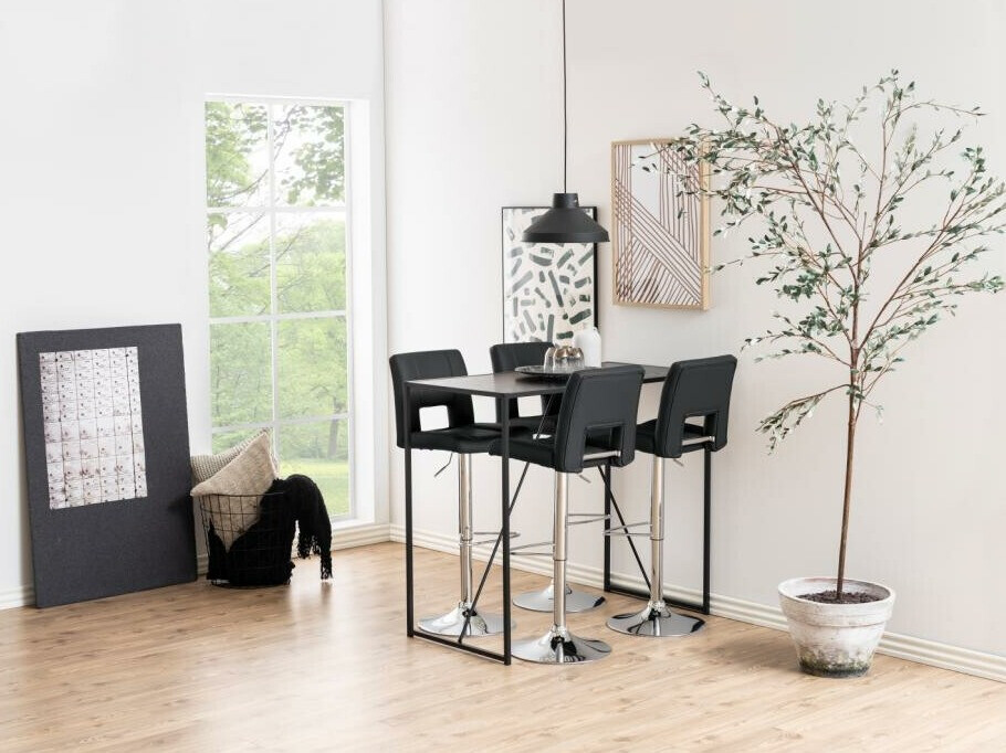 Низкий барный стул Norsica 145 (Серый + Серебряный)