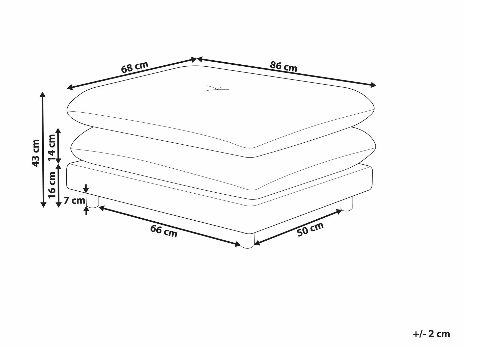 Pufs Berwyn 2431 (Pelēks)