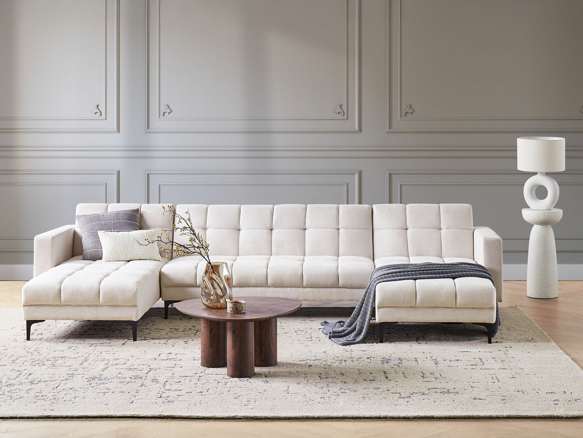 Stūra dīvāns Mormiru 104 (Krēms)