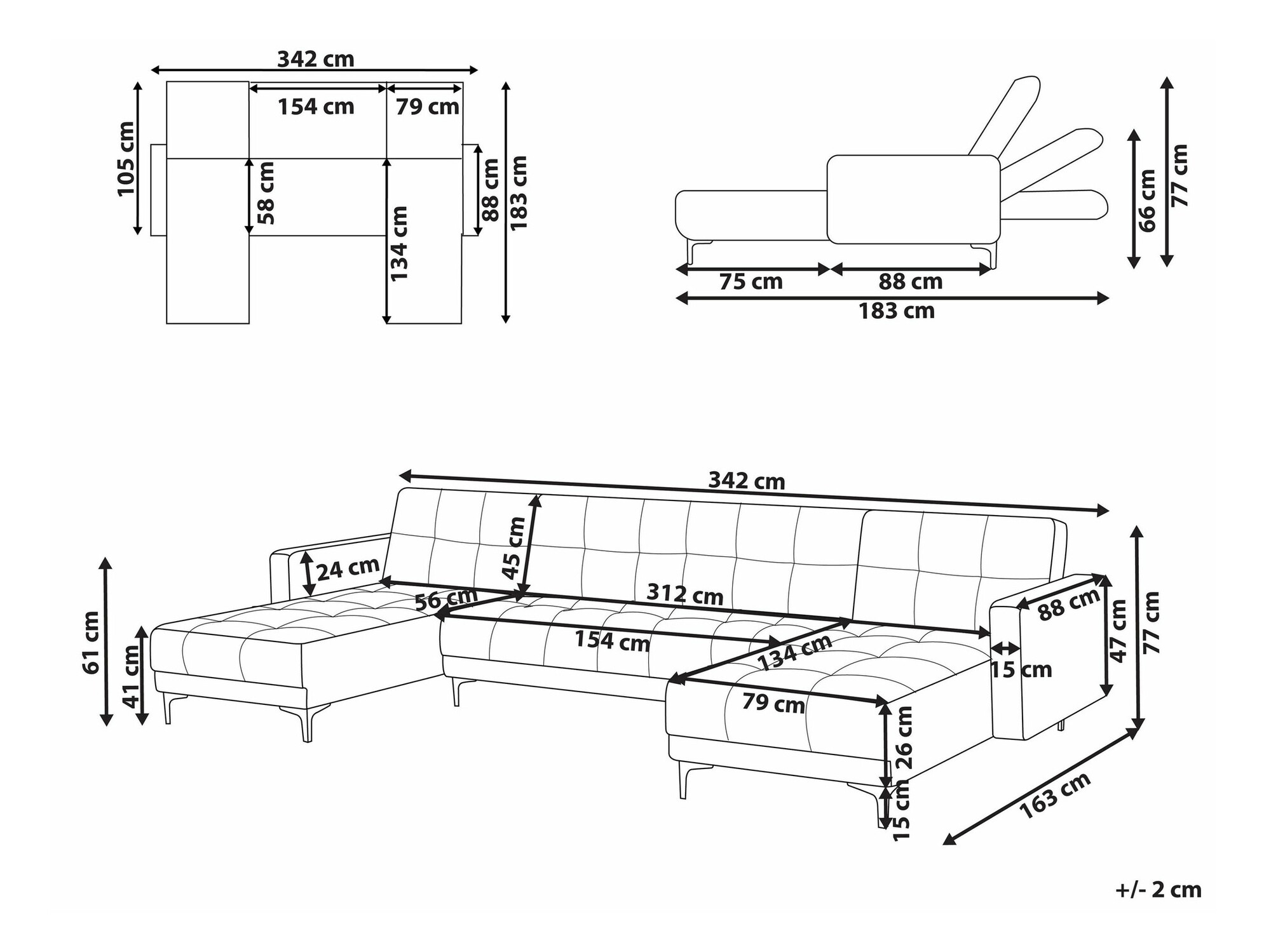 Stūra dīvāns Mormiru 104 (Krēms)