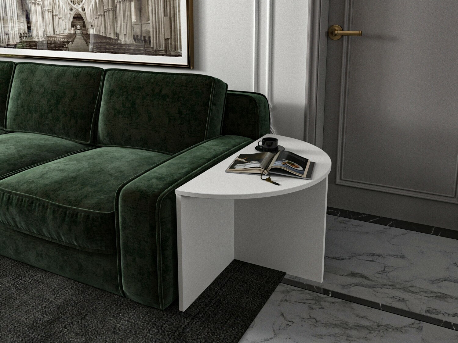 Žurnālu galdiņu komplekts Kailua 2581 (Balts)