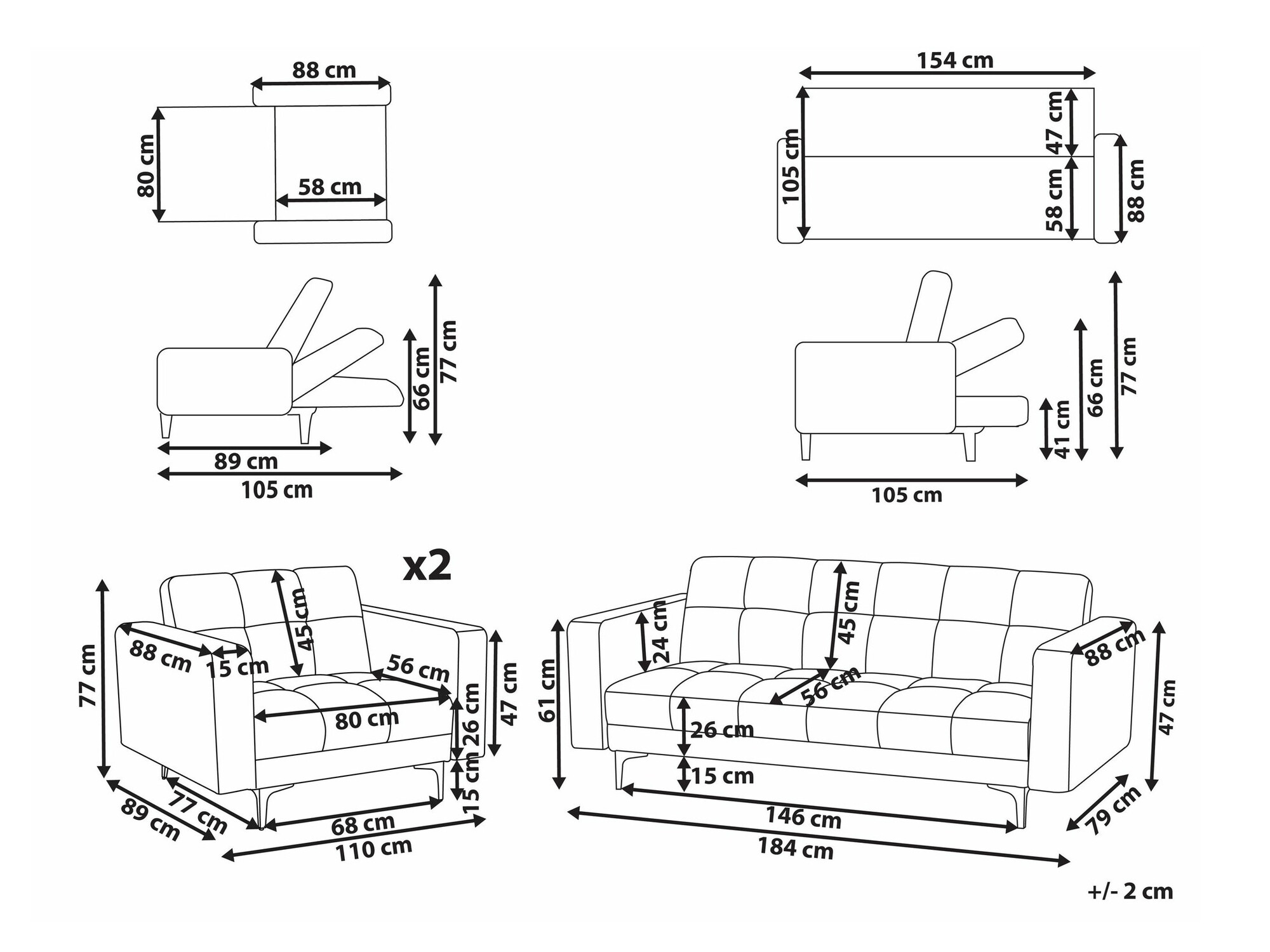 Mīksto mēbeļu komplekts Mormiru 107 (Krēms)