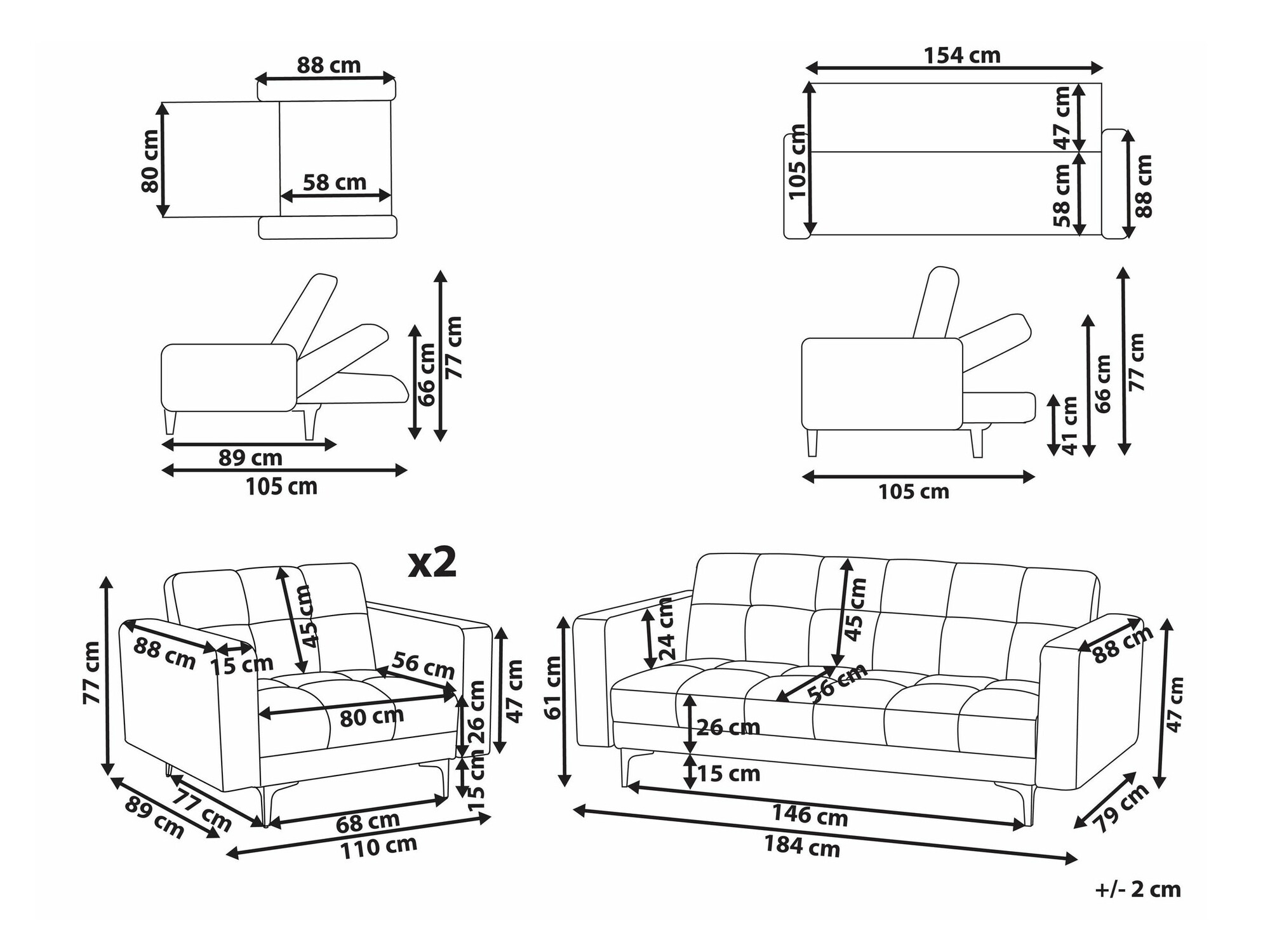 Mīksto mēbeļu komplekts Mormiru 107 (Sarkans)