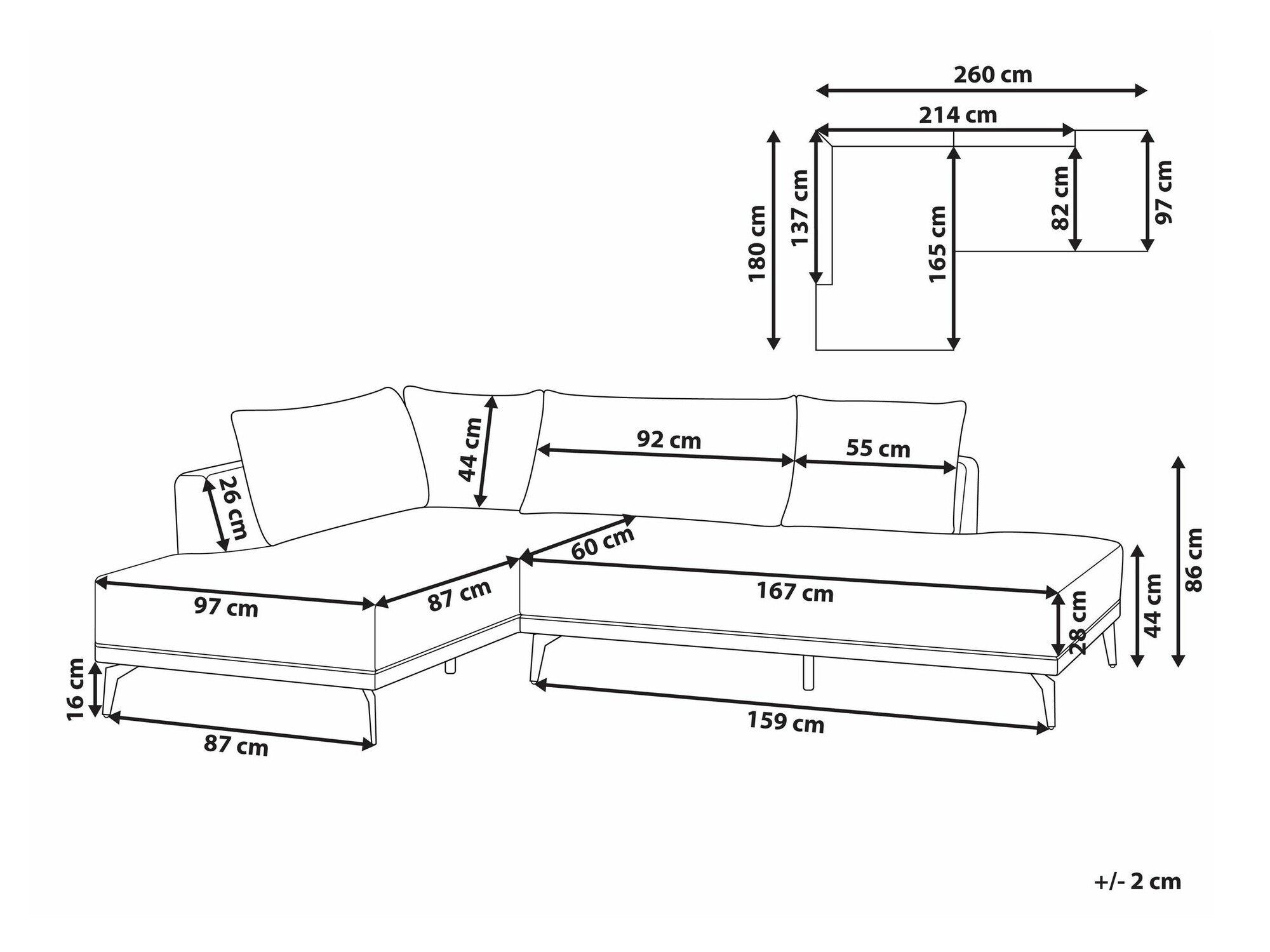 Moduļu stūra dīvāns Berwyn 2326 (Gaiši pelēks)