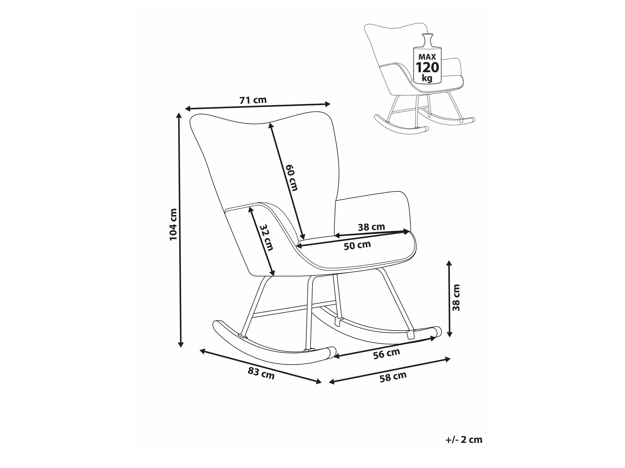 Šūpuļkrēsls Berwyn 2433 (Gaiši zils)