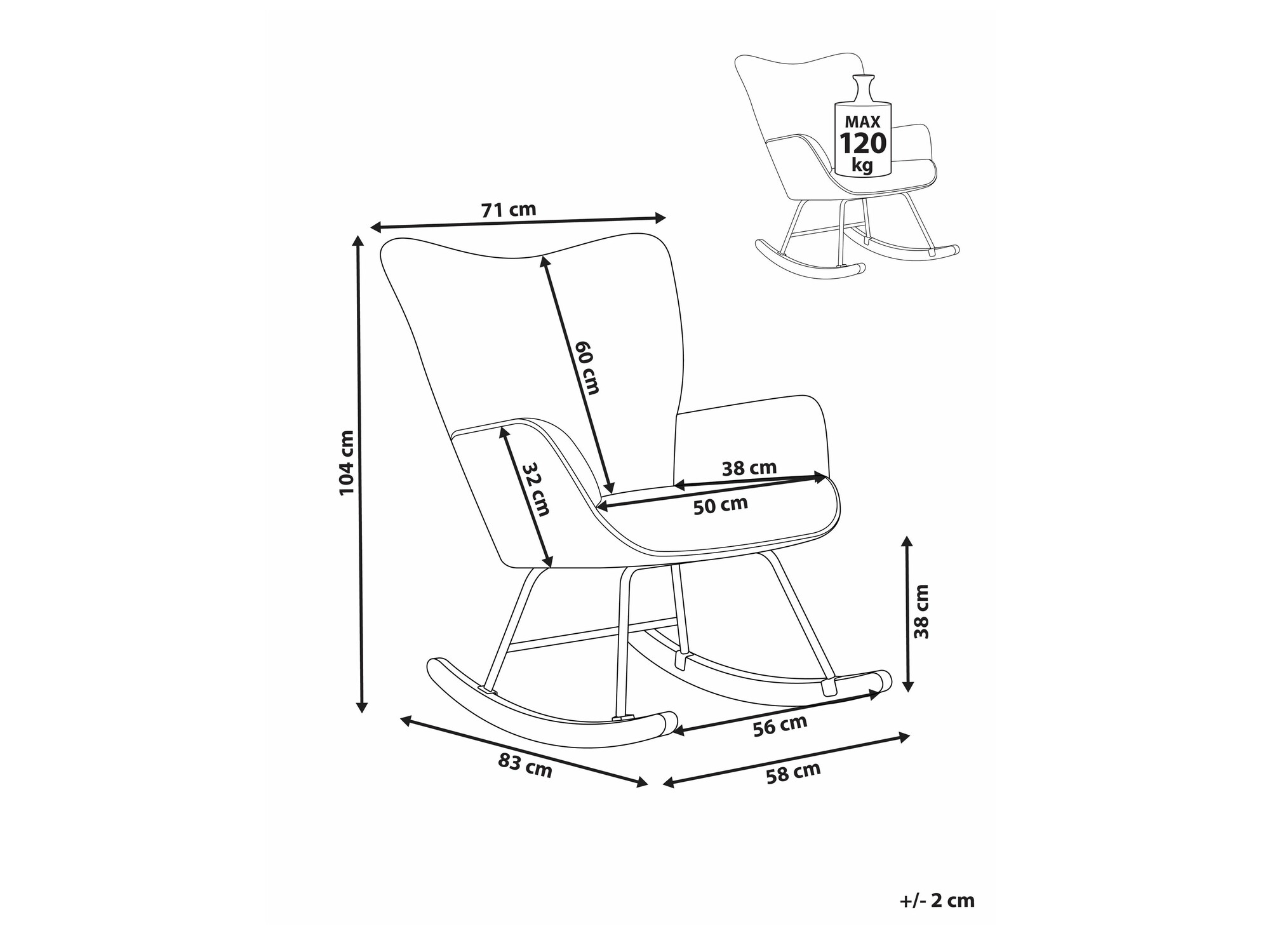 Šūpuļkrēsls Berwyn 2433 (Zaļš)