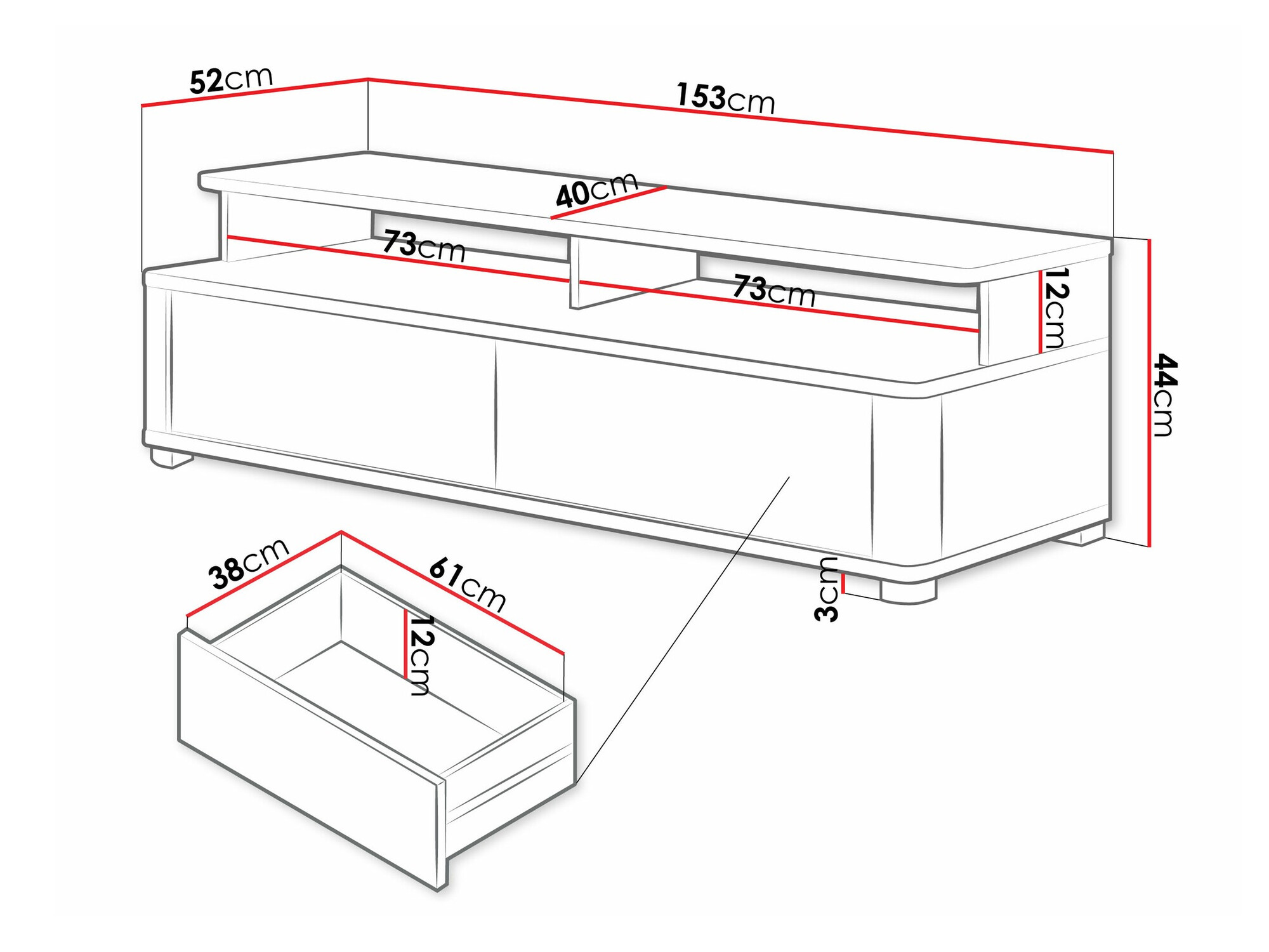 TV galds Melsali 104