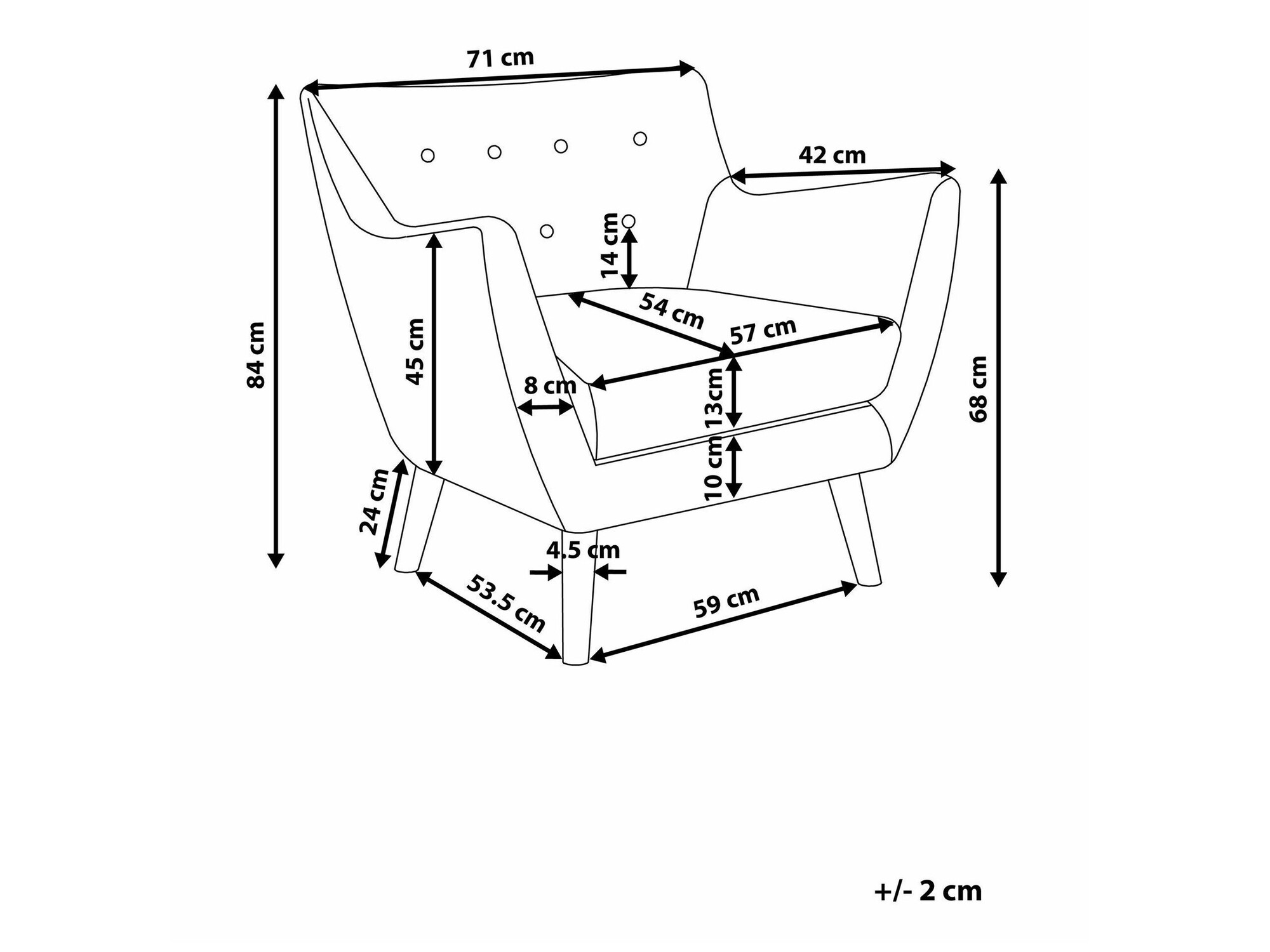Krēsls Berwyn 1027 (Balts)