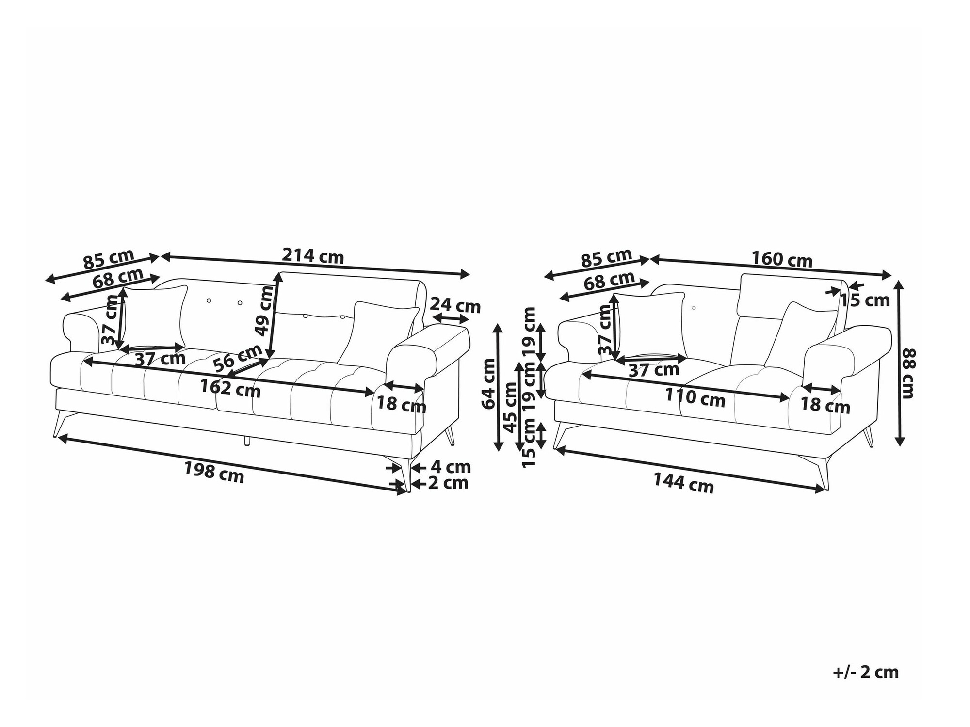 Mīksto mēbeļu komplekts Berwyn 2436 (Gaiši brūns)
