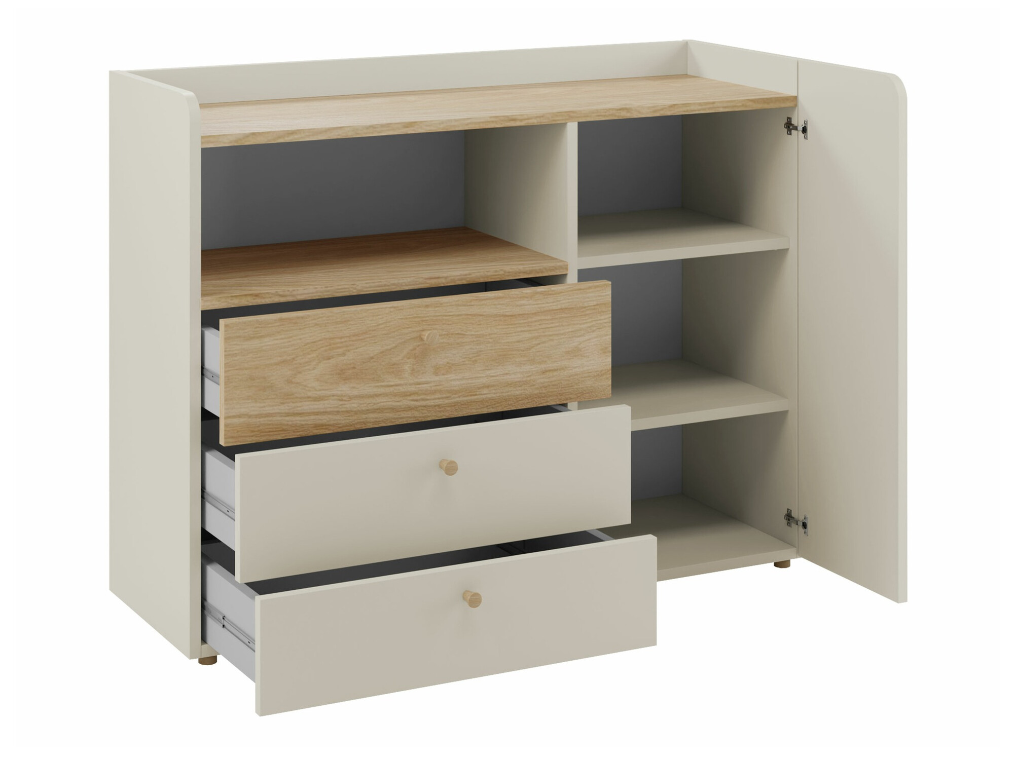 Kомод Domcali 108 (Бежевый + Дуб)