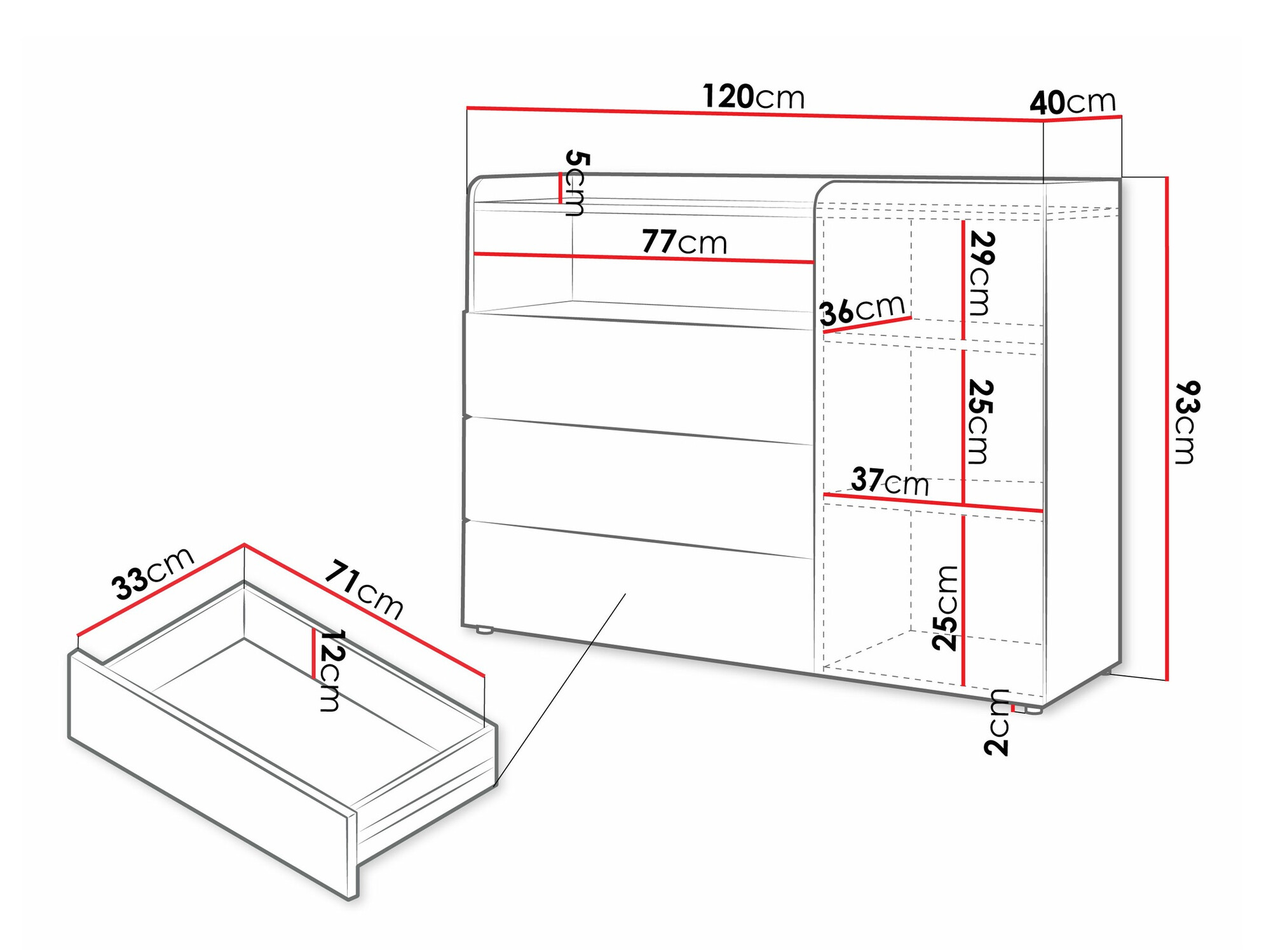 Kомод Domcali 108 (Бежевый + Дуб)