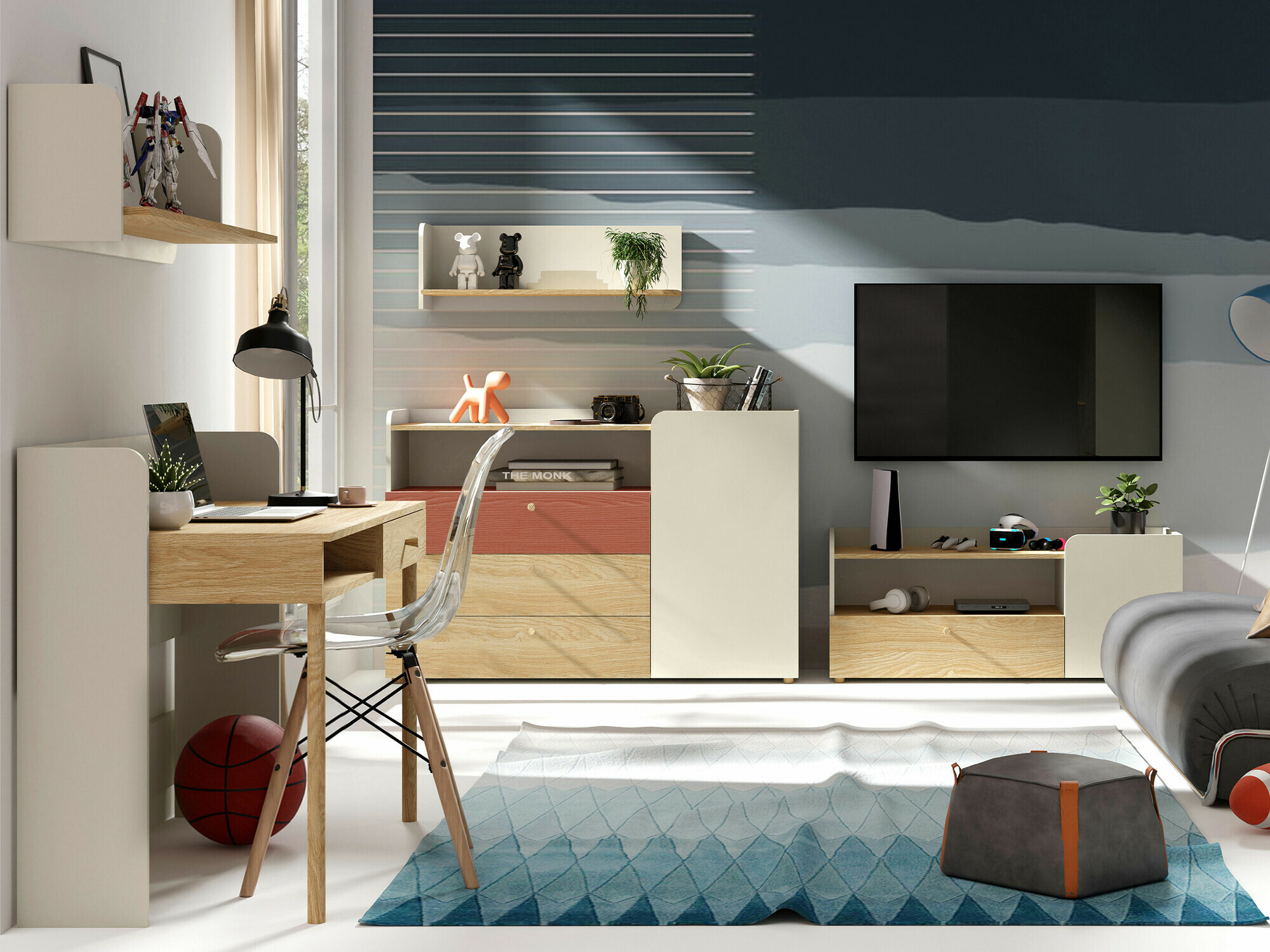 Kомод Domcali 108 (Coral + Дуб)