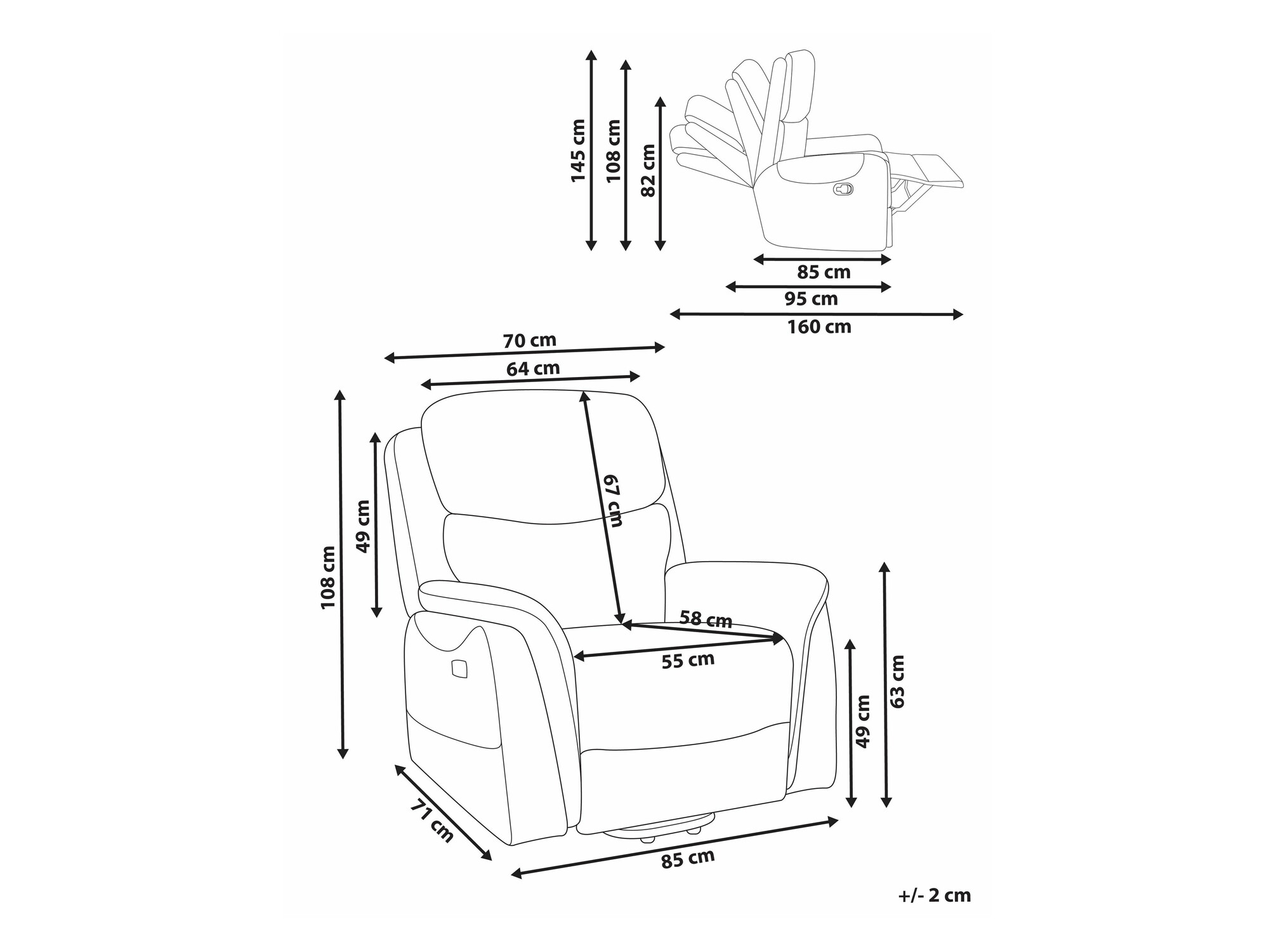Кресло реглайнер Berwyn 2444 (Коричневый)