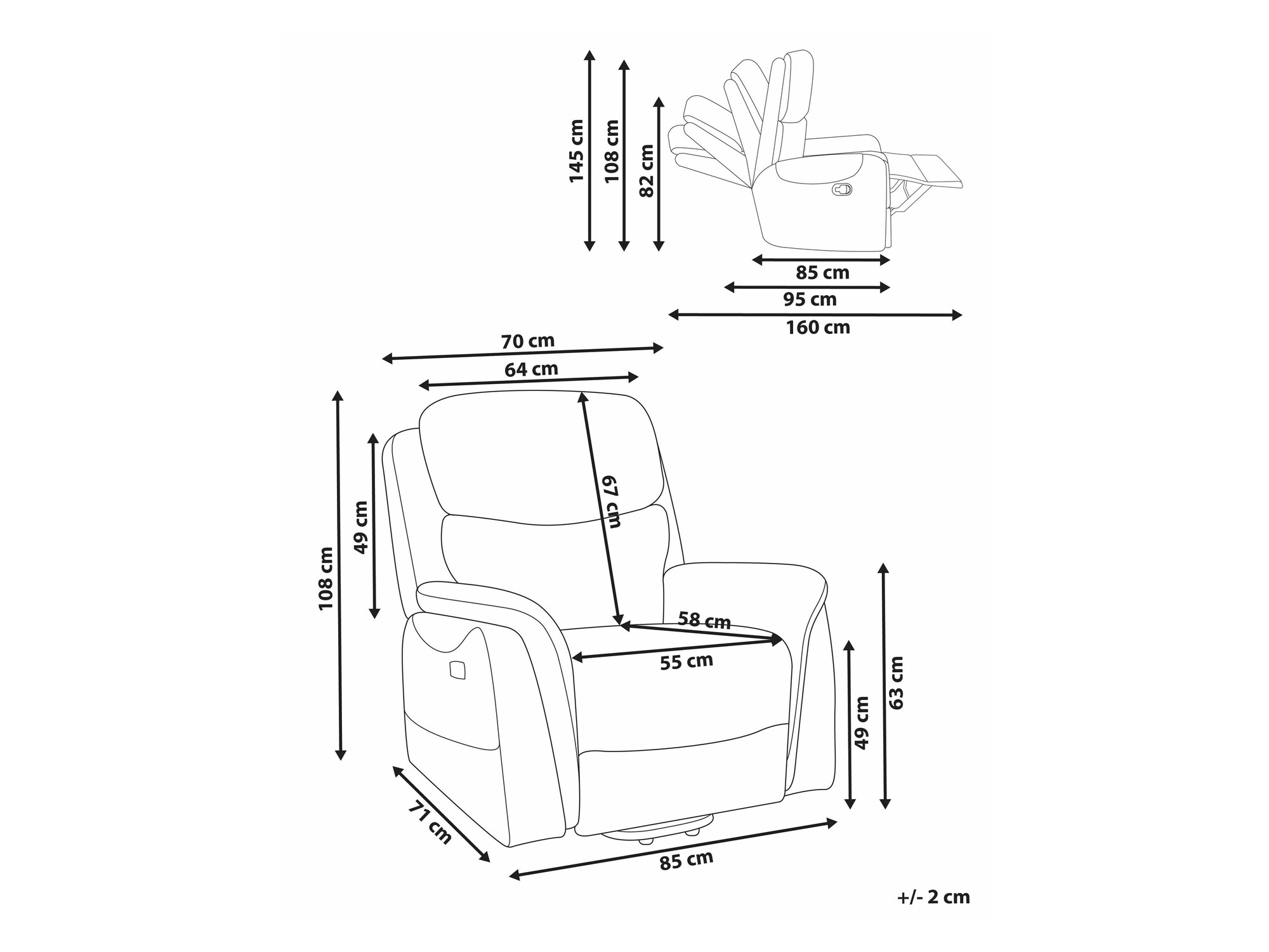 Кресло реглайнер Berwyn 2444 (Taupe)