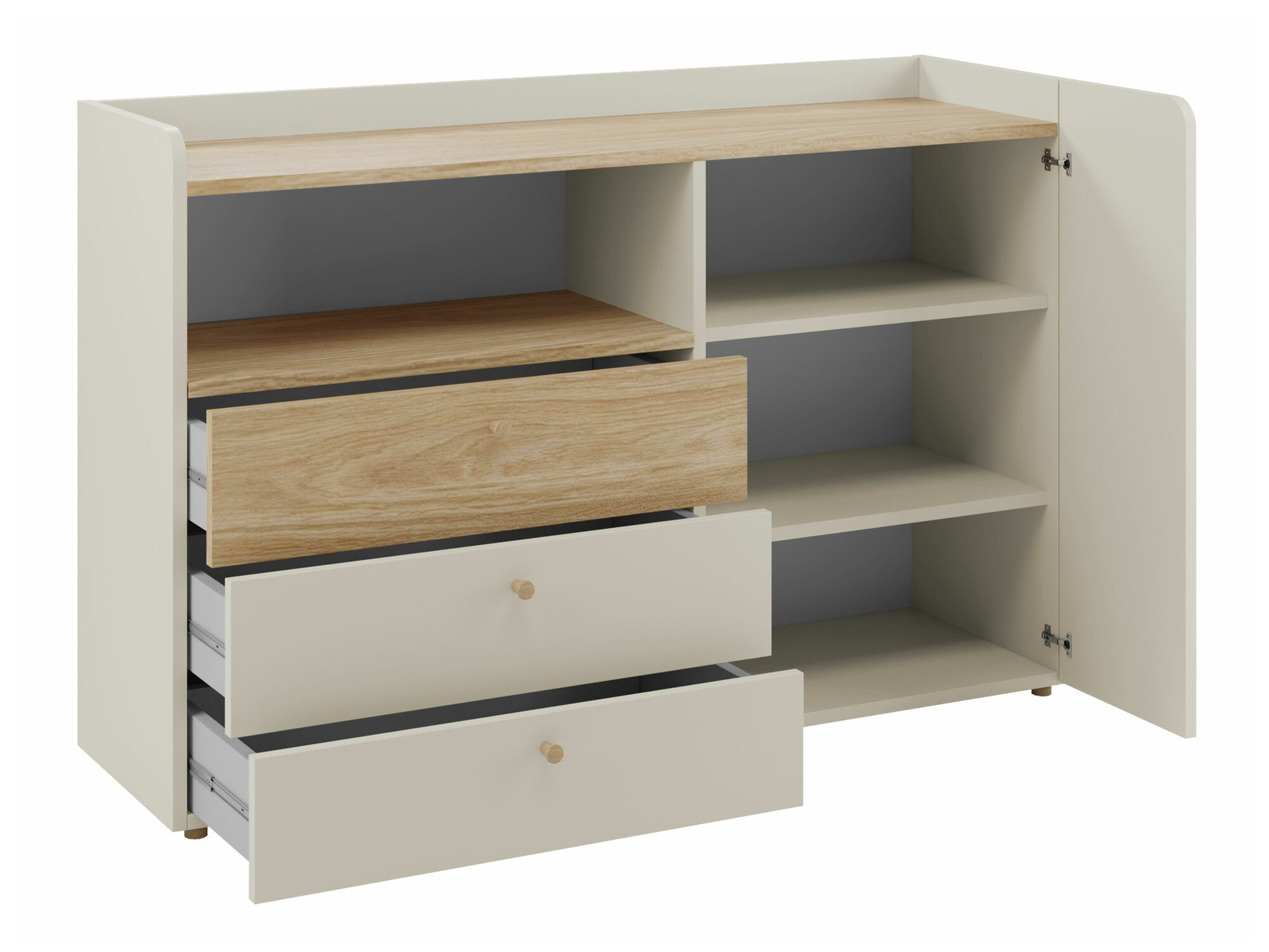 Kumode Domcali 107 (Pelēks + Ozols)