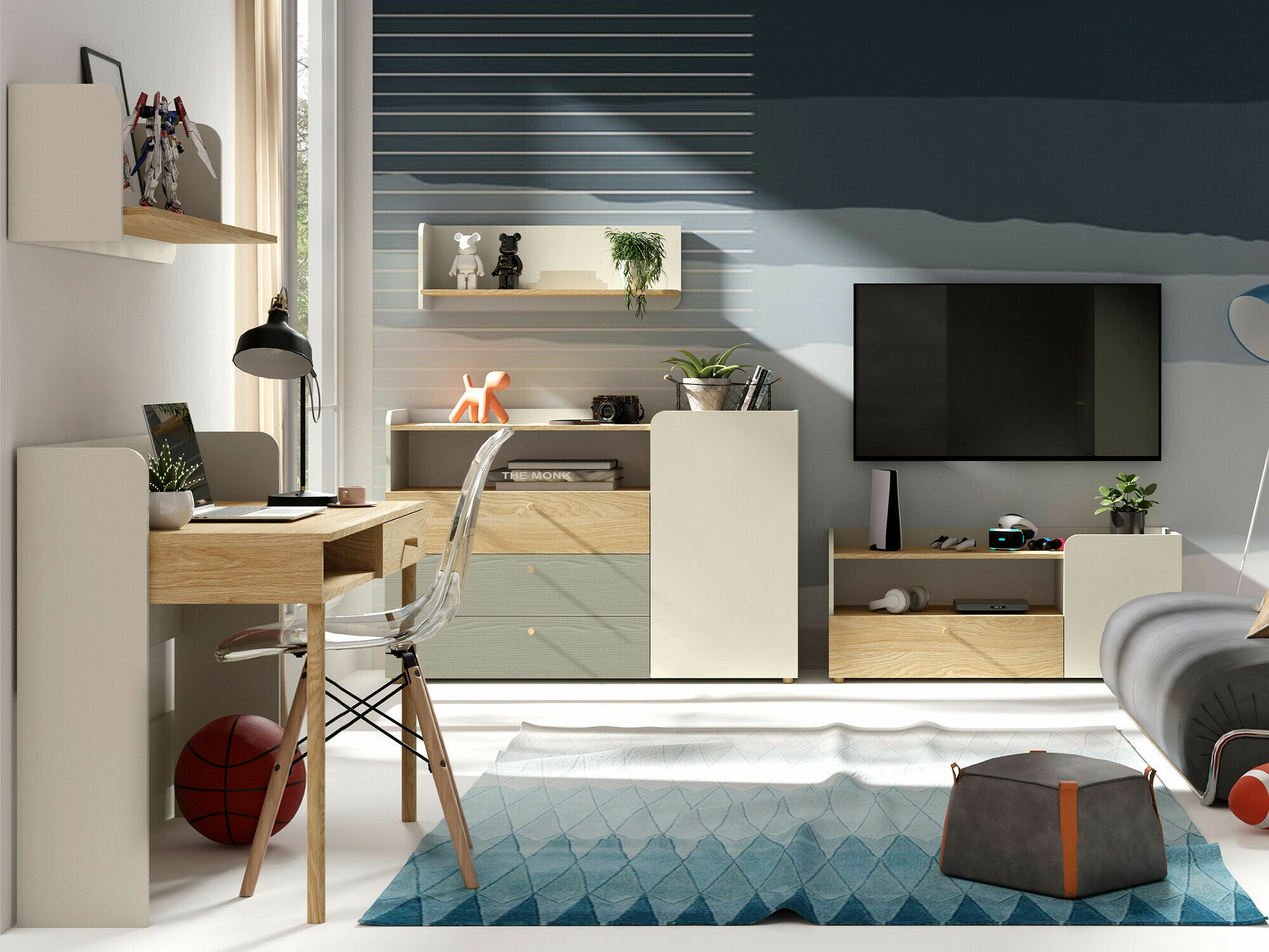 Kumode Domcali 108 (Pelēks + Ozols)