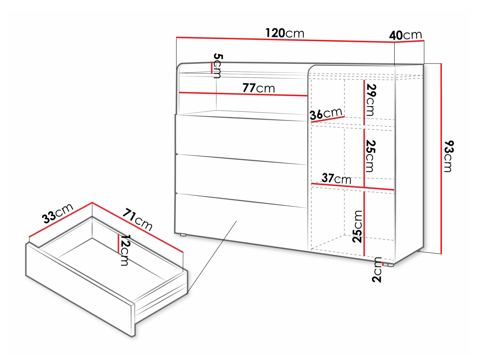 Kumode Domcali 108 (Pelēks + Ozols)
