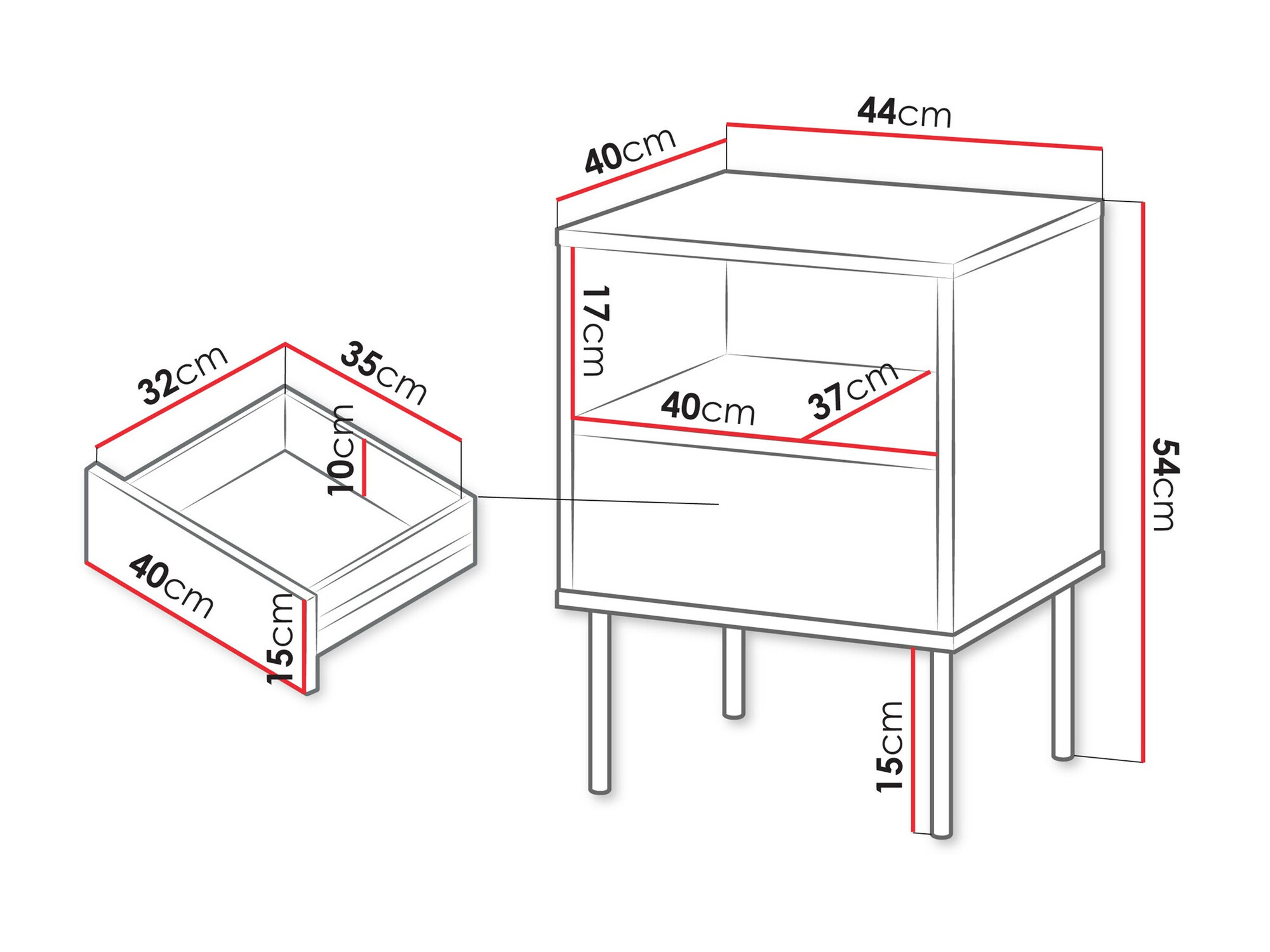 Naktsgaldiņu komplekts Tolete 106 (Bēšs)