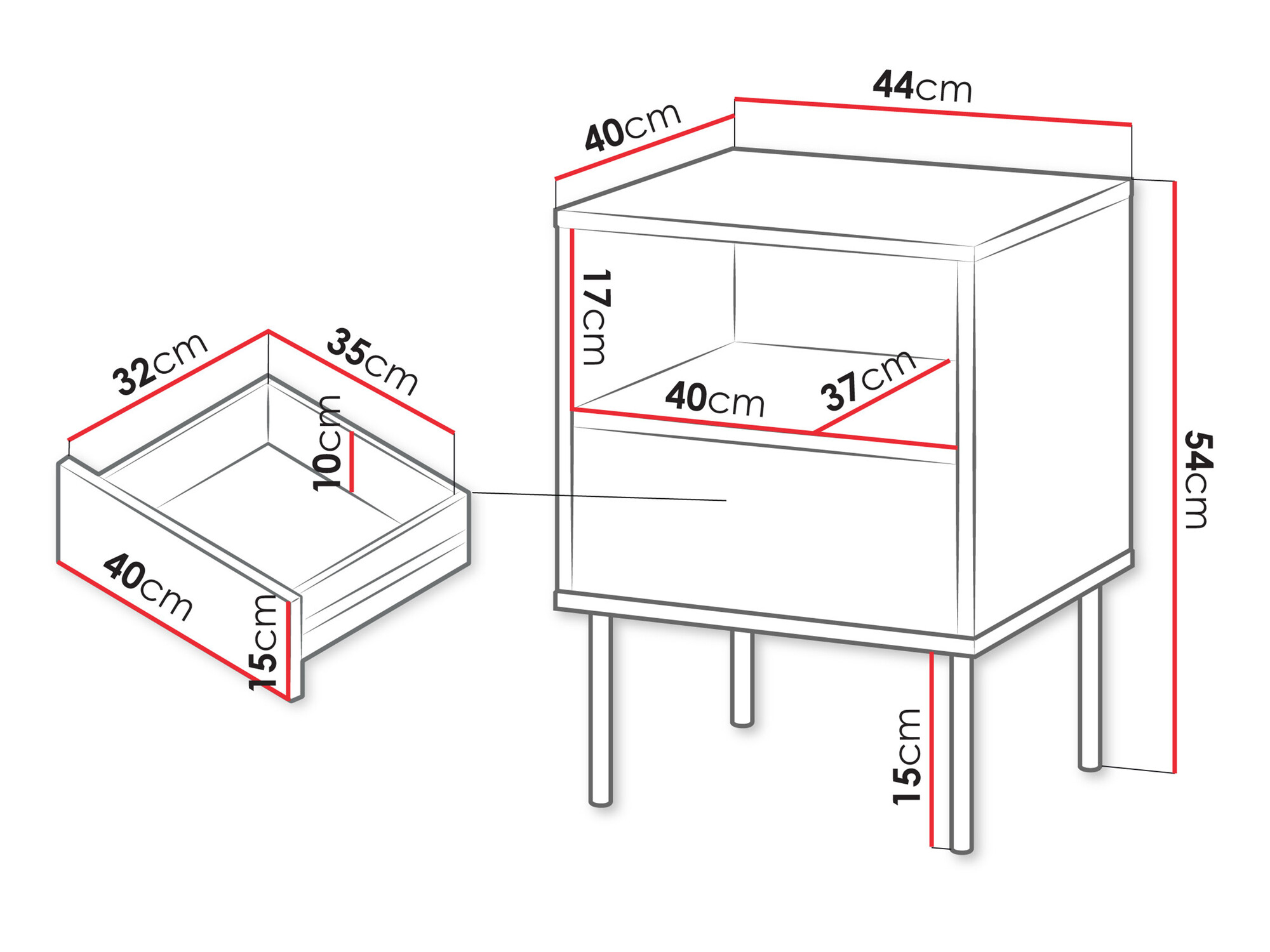 Naktsgaldiņu komplekts Tolete 106 (Zaļš)
