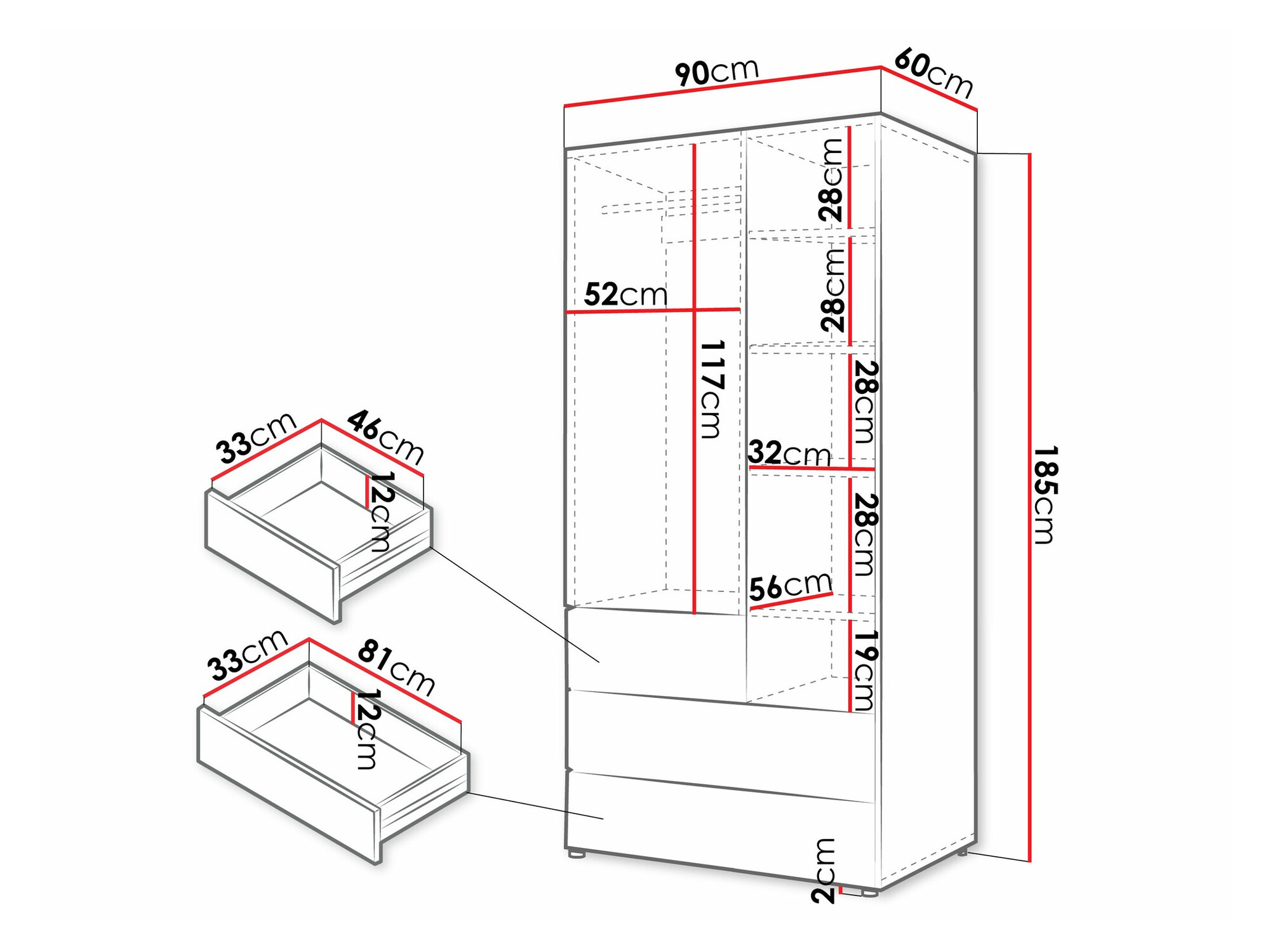 Шкаф Domcali 101 (Серый + Дуб)