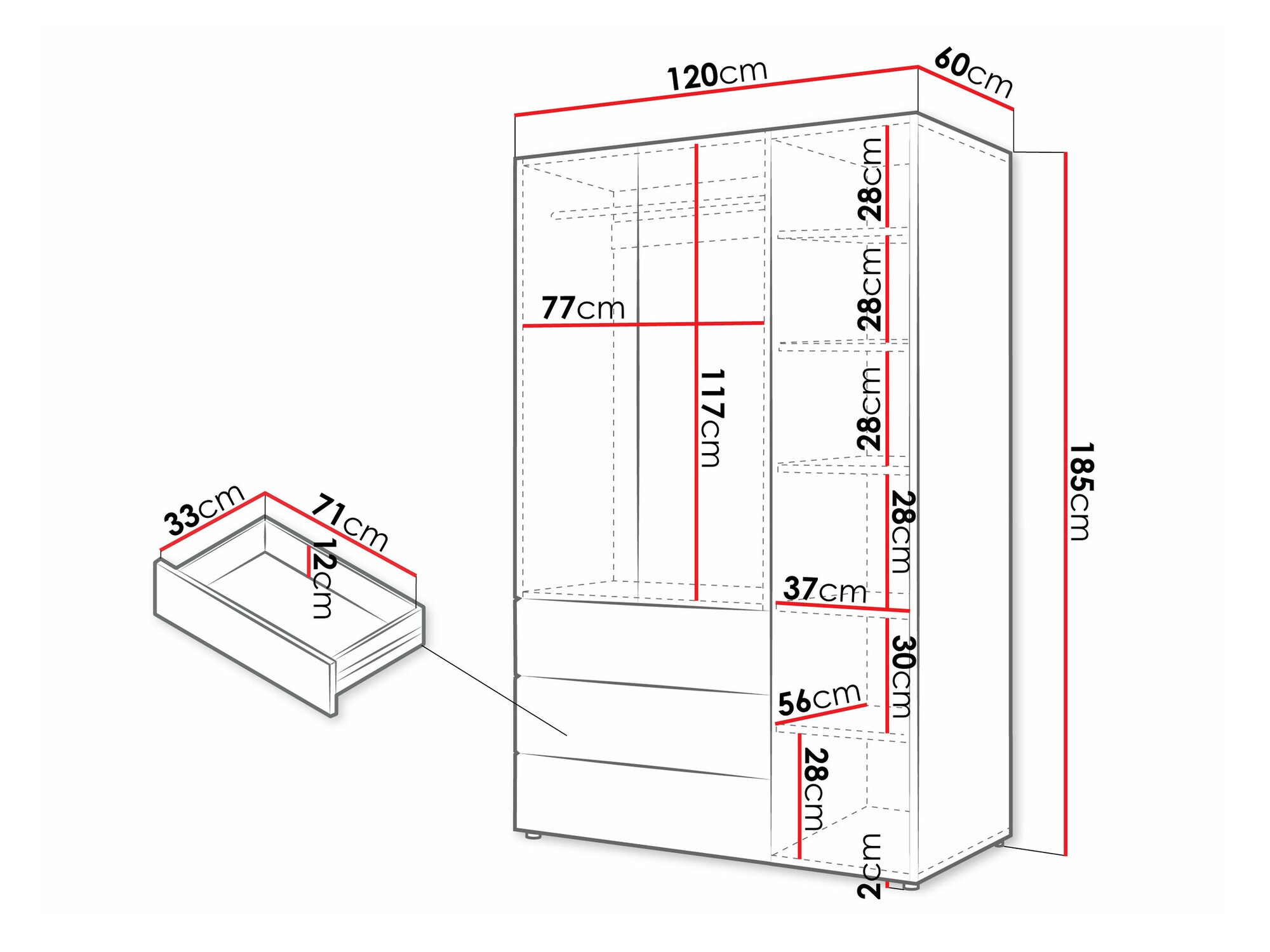 Skapis Domcali 100 (Bēšs + Ozols)