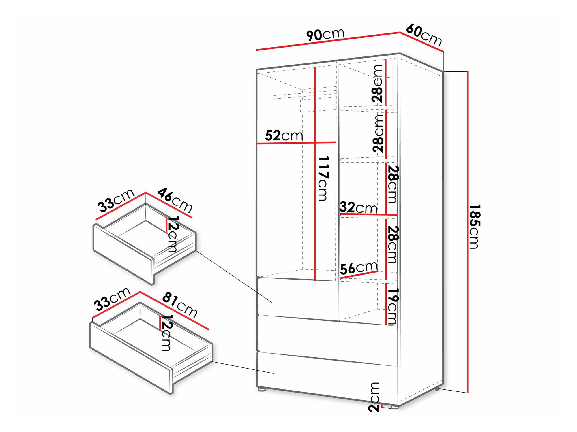 Skapis Domcali 101 (Coral + Ozols)
