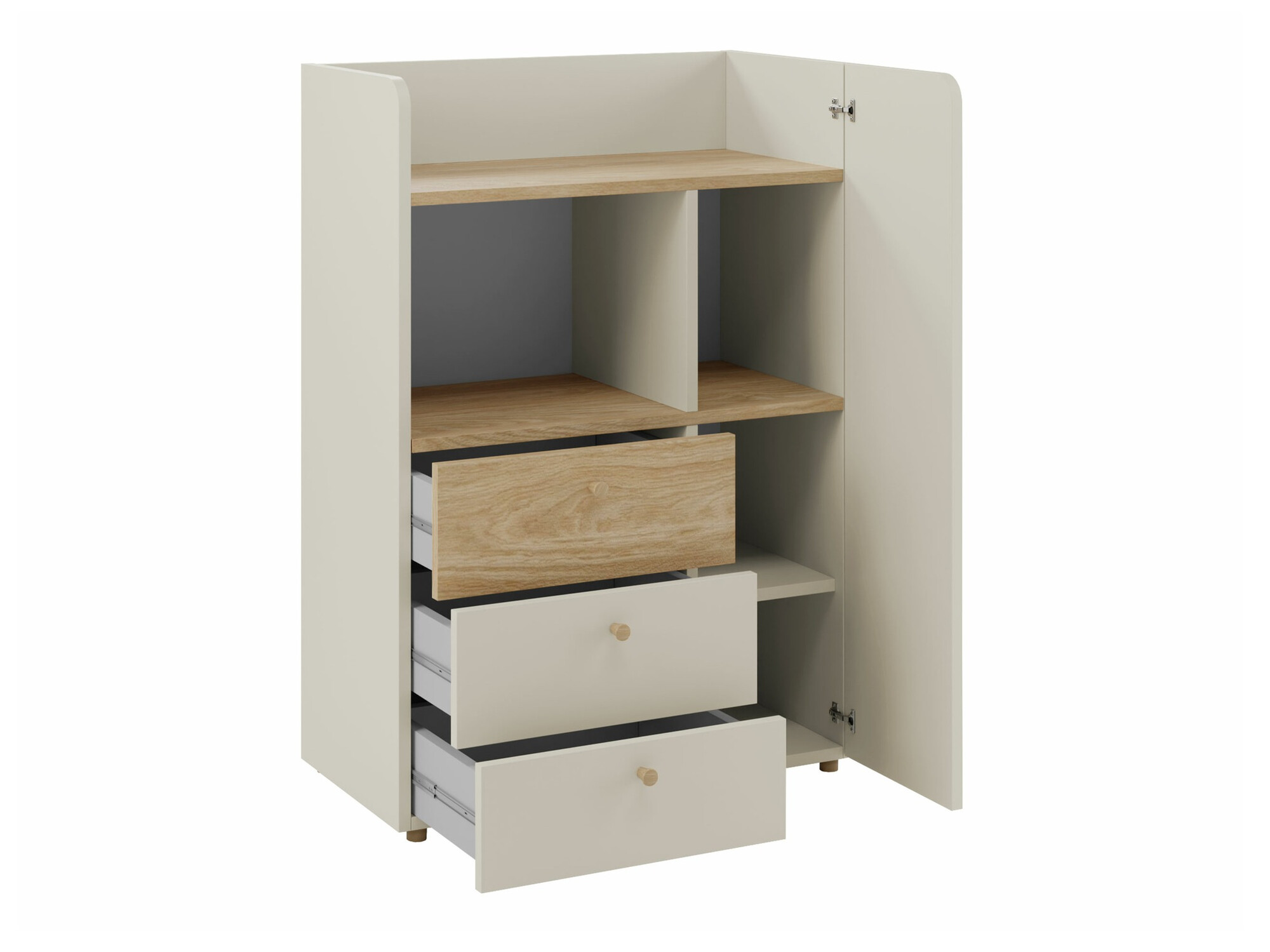 Стеллаж Domcali 106 (Бежевый + Дуб)