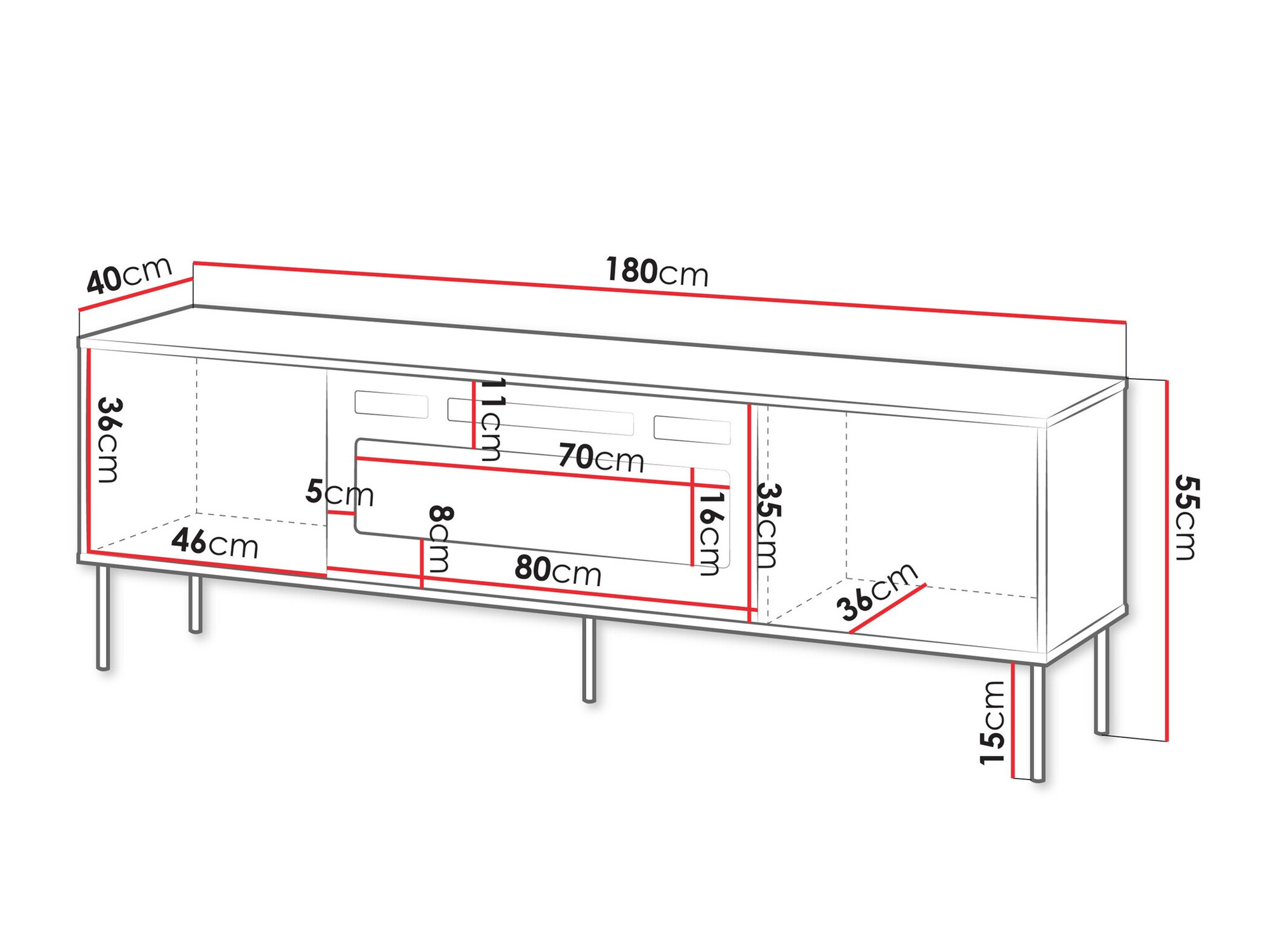 ТВ тумба Tolete 107 (Зелёный)