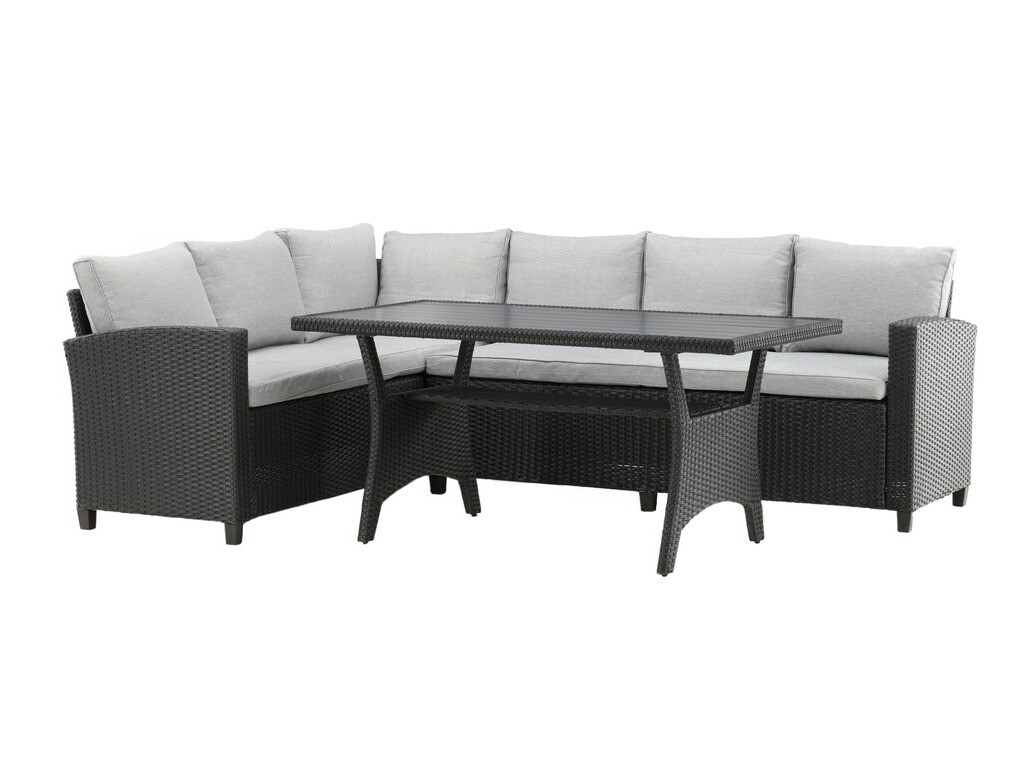 Dārza mēbeļu komplekts Dallas 4628 (Tumši pelēks + Gaiši pelēks)