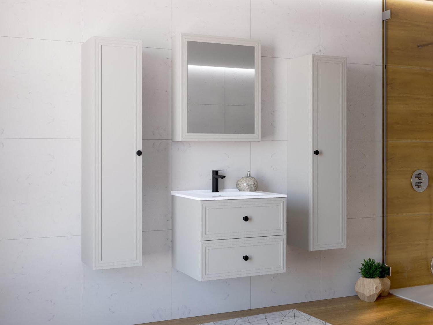 Piekarams vannas istabas skapītis Fiovele 100 (Kašmirs)