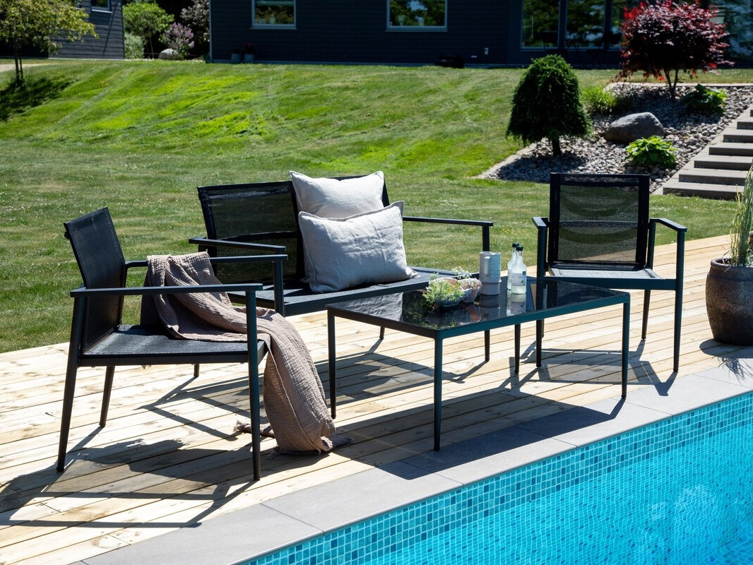 Dārza mēbeļu komplekts Dallas 4632 (Melns)