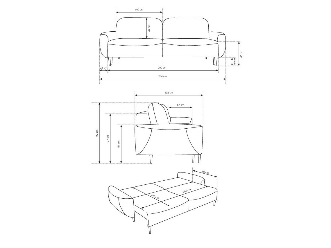 Dīvāns gulta Kingston 142 (Ottawa 07)