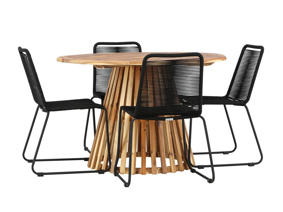 Galds un krēslu komplekts Dallas 4630 (Melns)