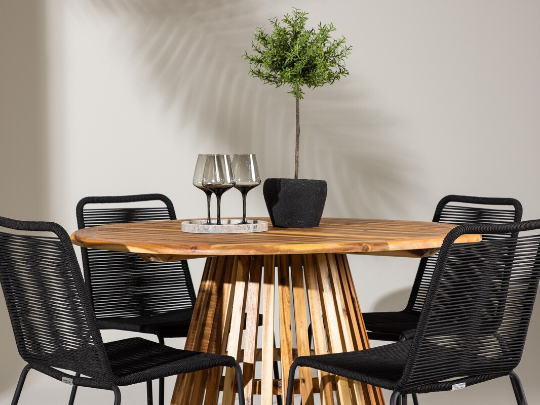 Galds un krēslu komplekts Dallas 4630 (Melns)