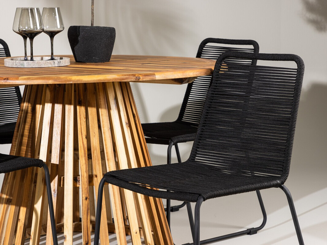 Galds un krēslu komplekts Dallas 4630 (Melns)