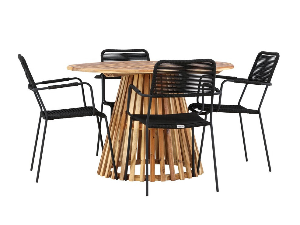 Galds un krēslu komplekts Dallas 4631 (Melns)