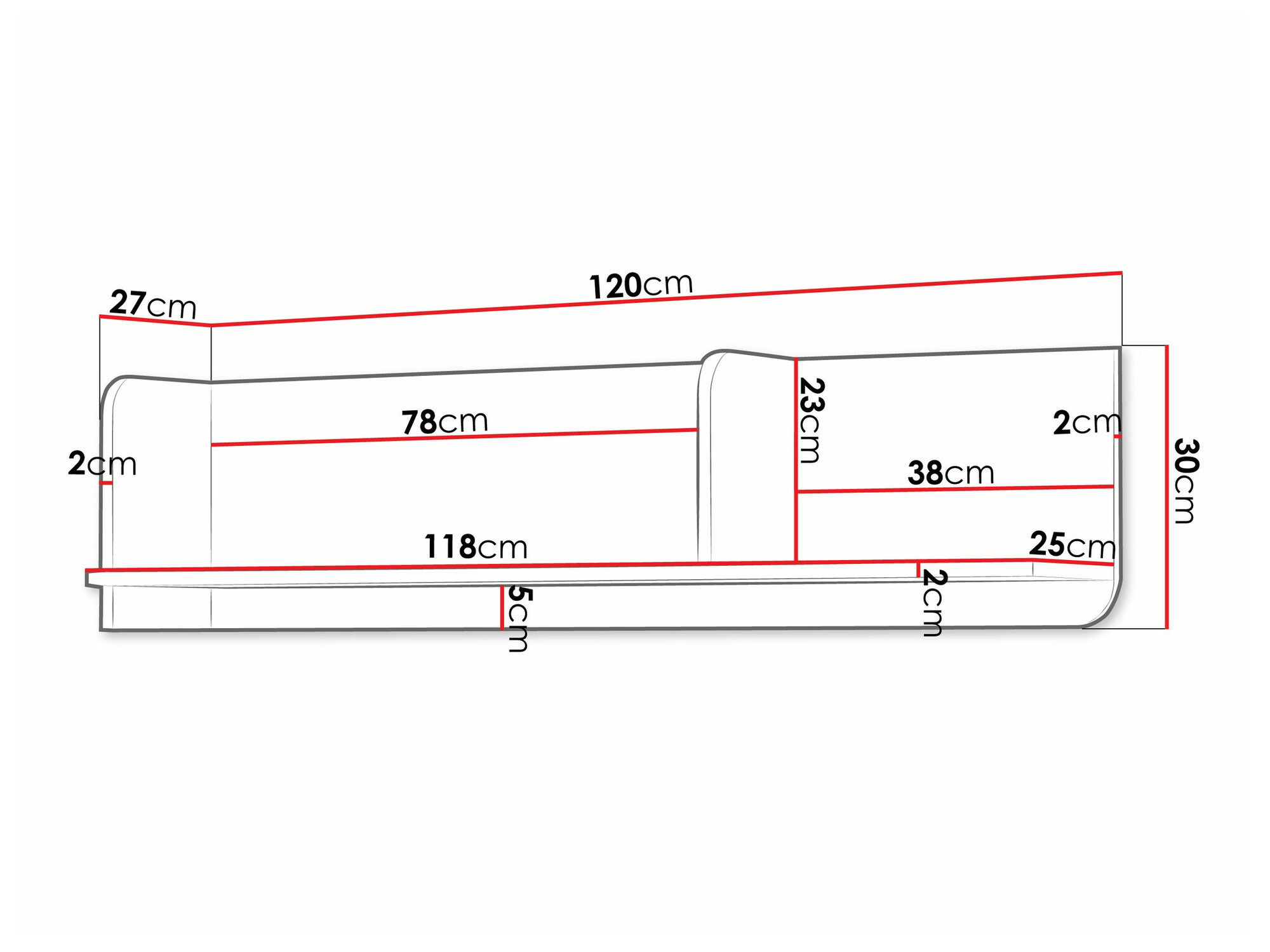 Настенная полка Domcali 114 (Бежевый)
